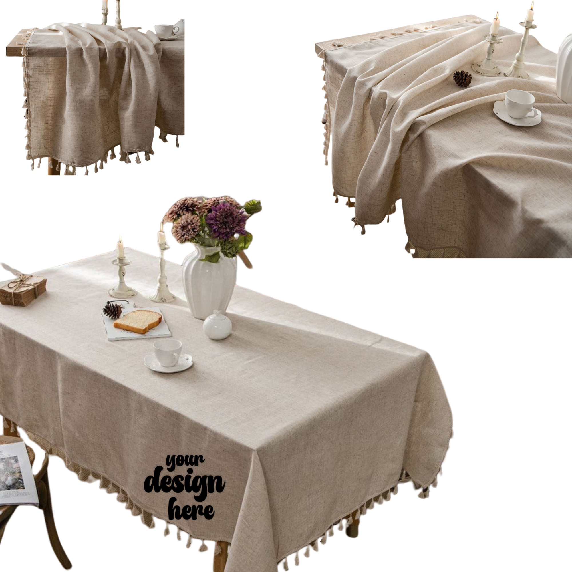 Washable Cotton Linen Tablecloths 2