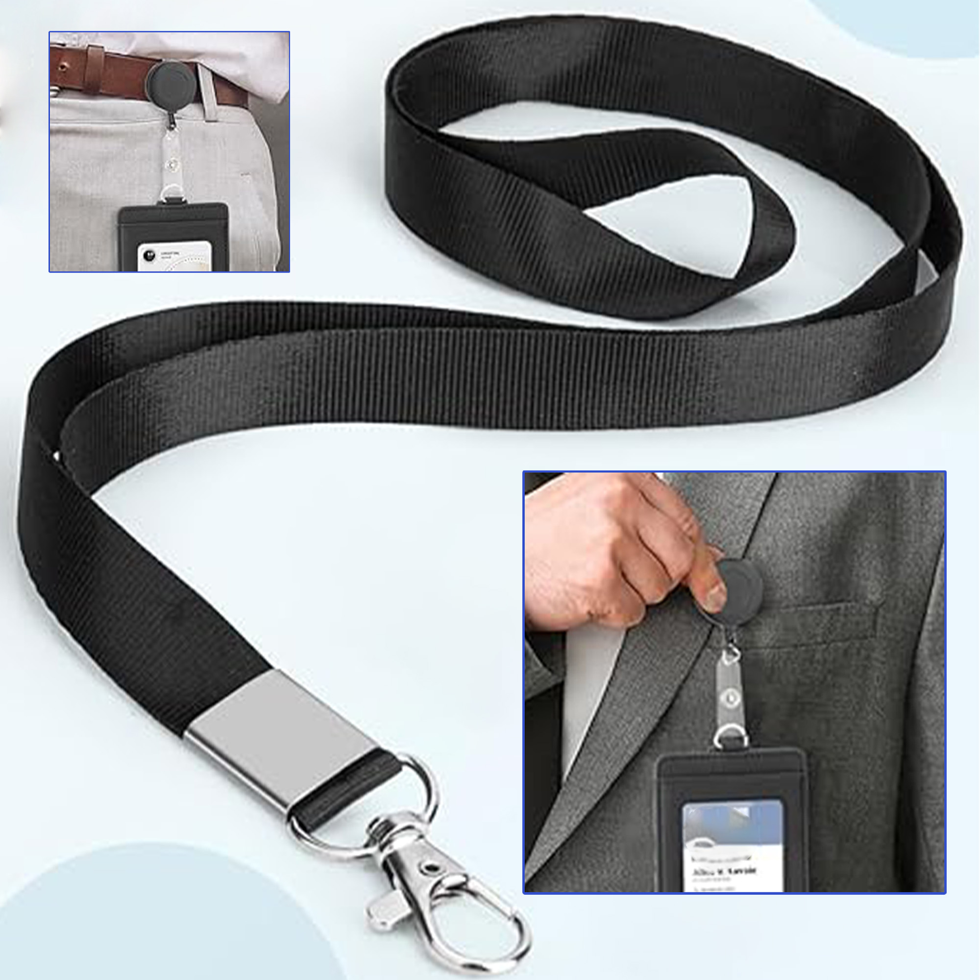 Badge Holder with Adjustable Retractable Lanyard 2