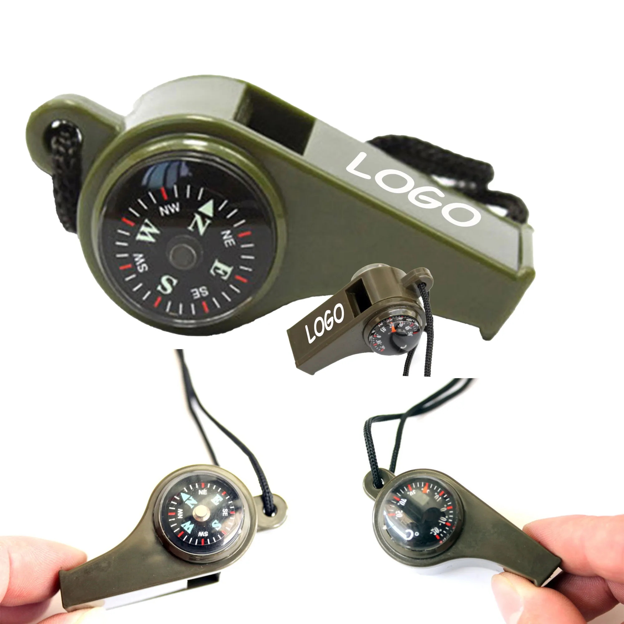 MOQ 30 Whistle 3 in 1 Compass Thermometer Outdoor Product 2