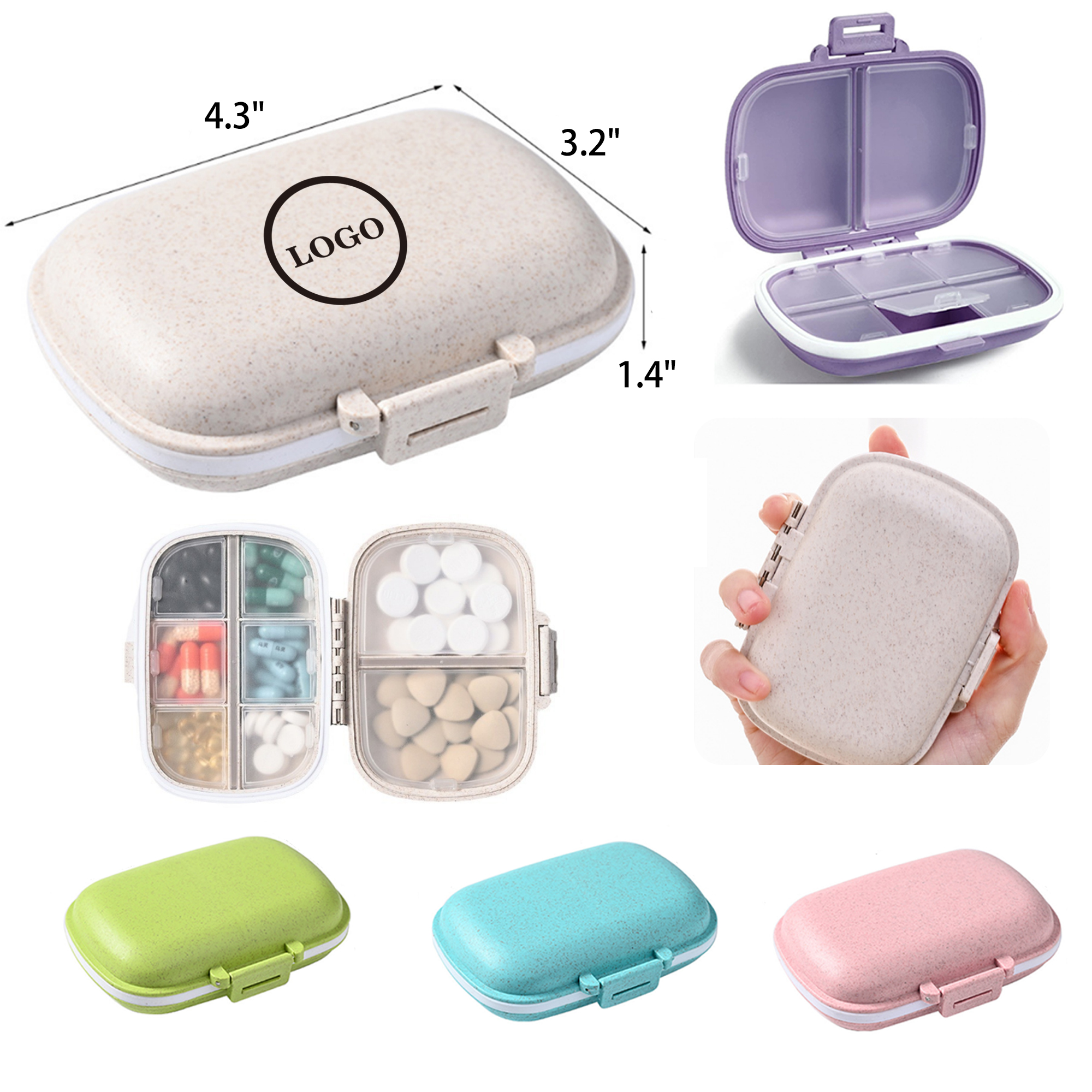 Hygienic 8 Cell Portable Sealed Medicine Box 3
