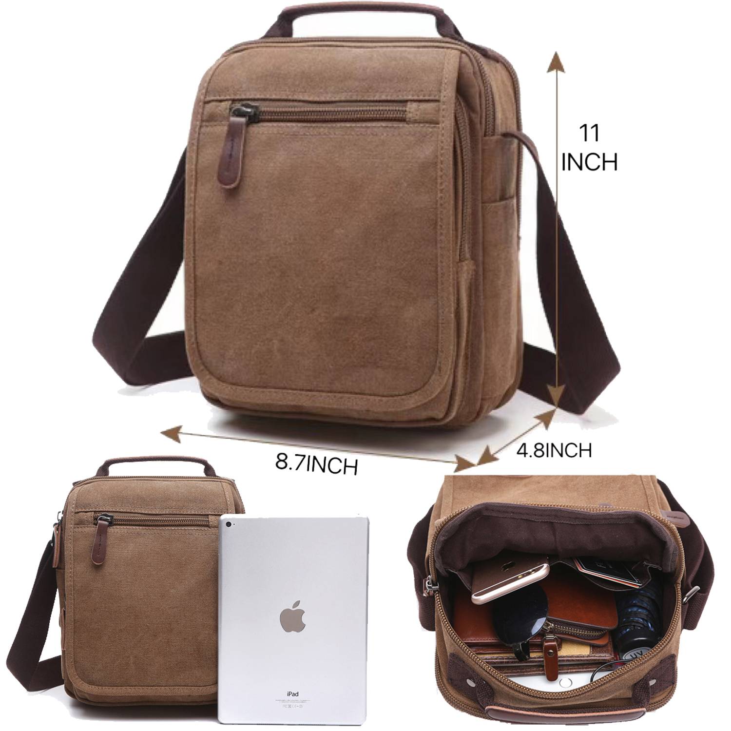 Canvas cross-body bag for man 6