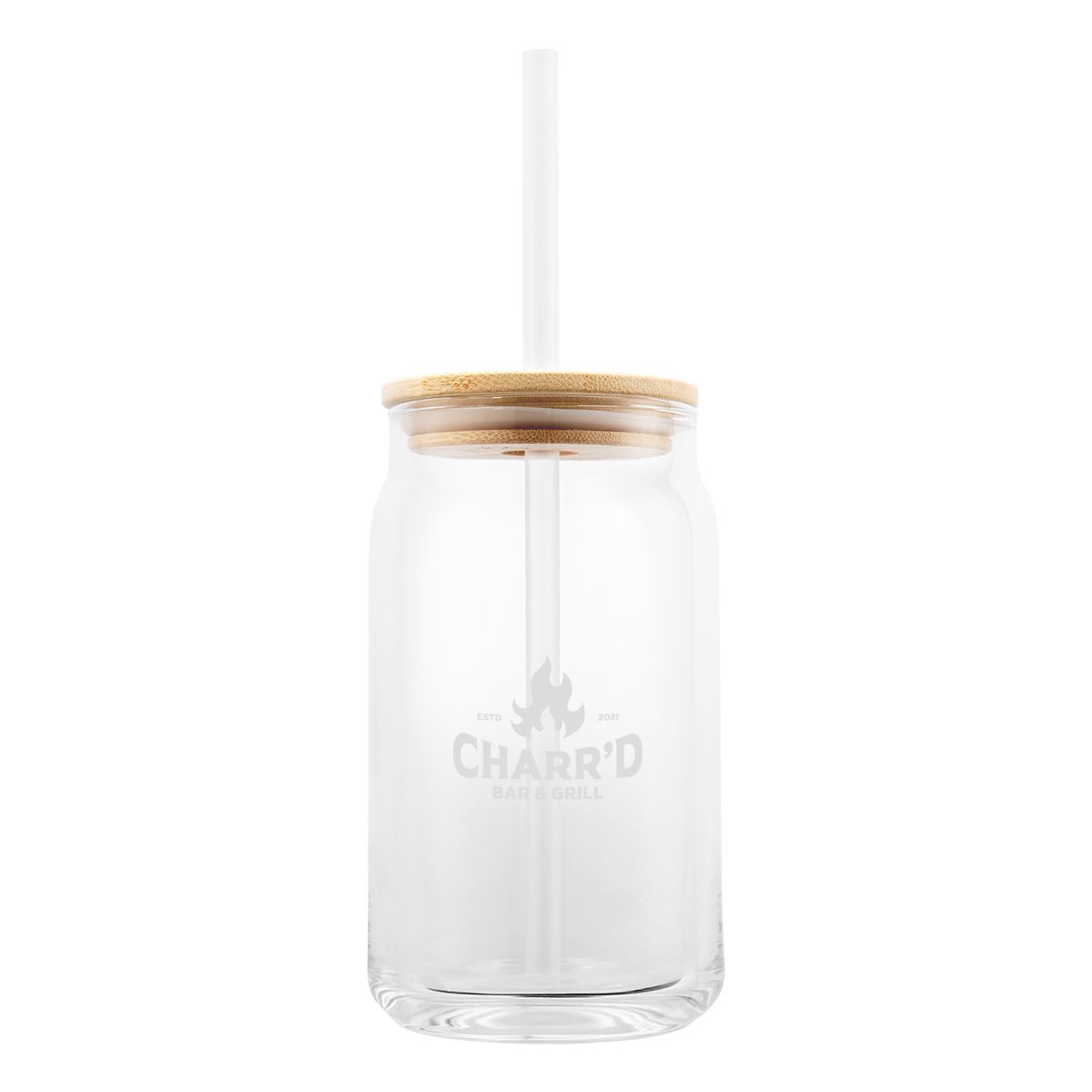 17 Oz. Soda Lime Glass Can With Bamboo Lid 2