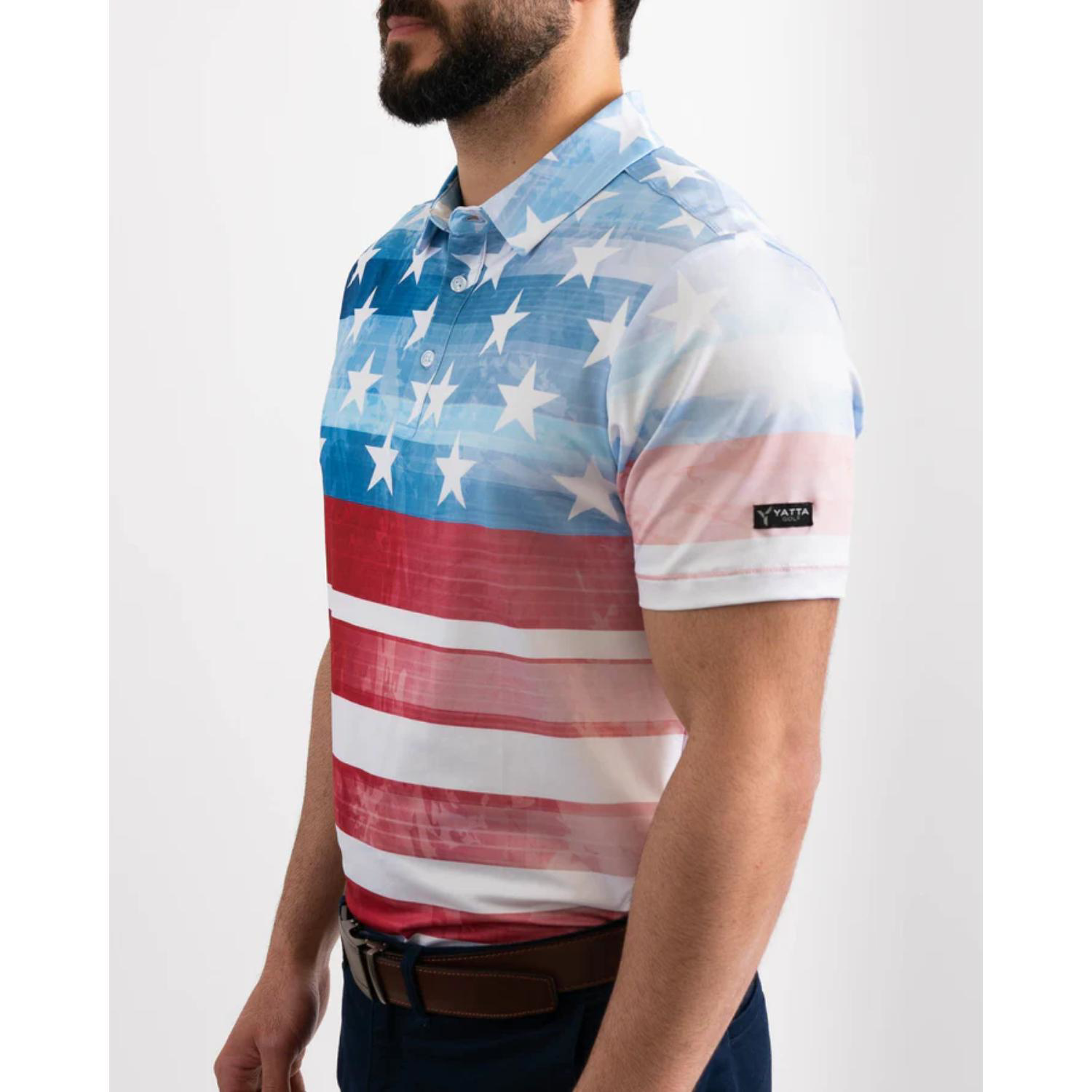 YATTA Golf® - Patriot men's Moisture Wicking non iron Golf Polo Shirt 2