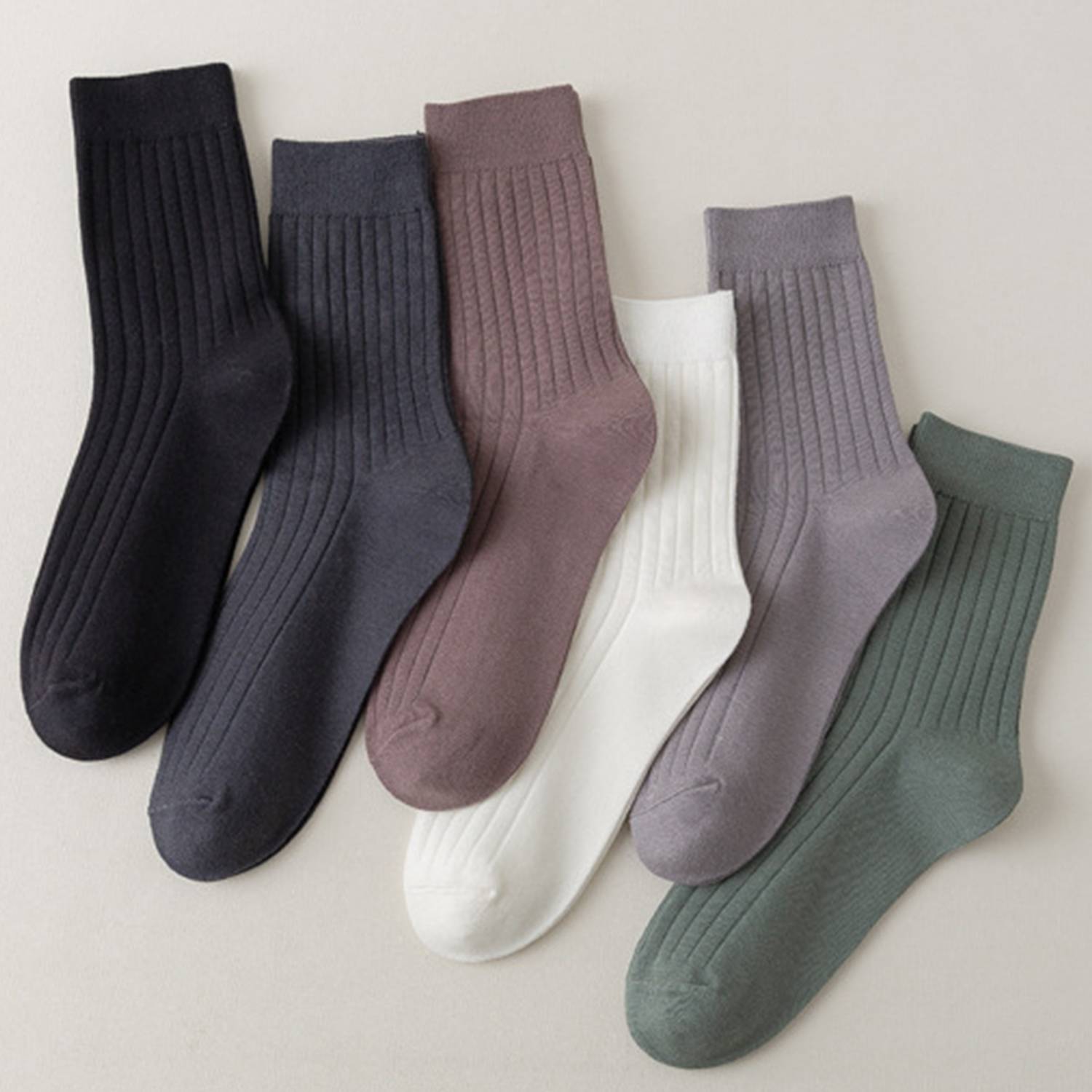 Men Sweat-Absorbing Solid Color Boneless Cotton Socks 4