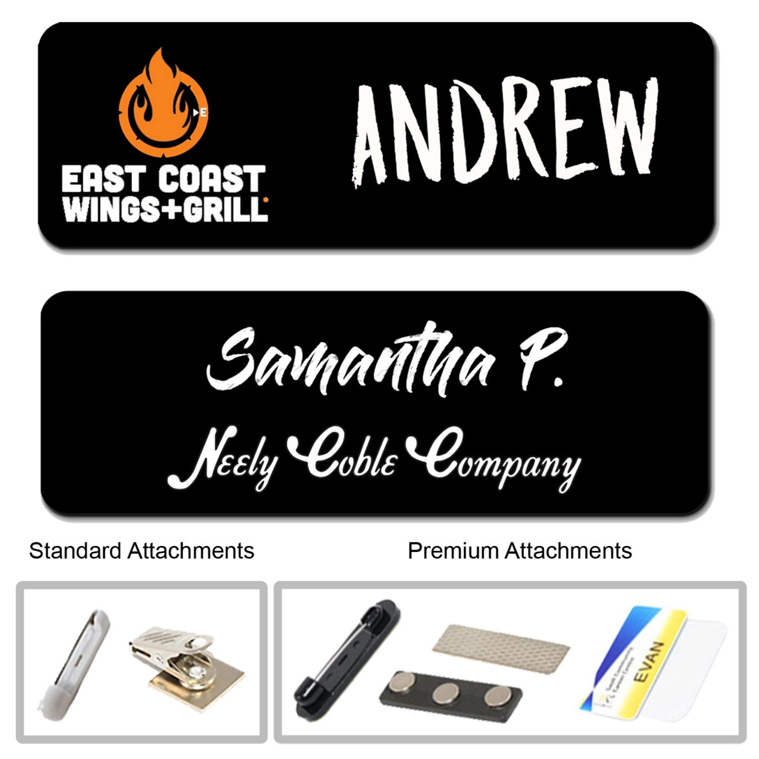 3"W x 1.25"H Reusable Chalkboard Badges 3