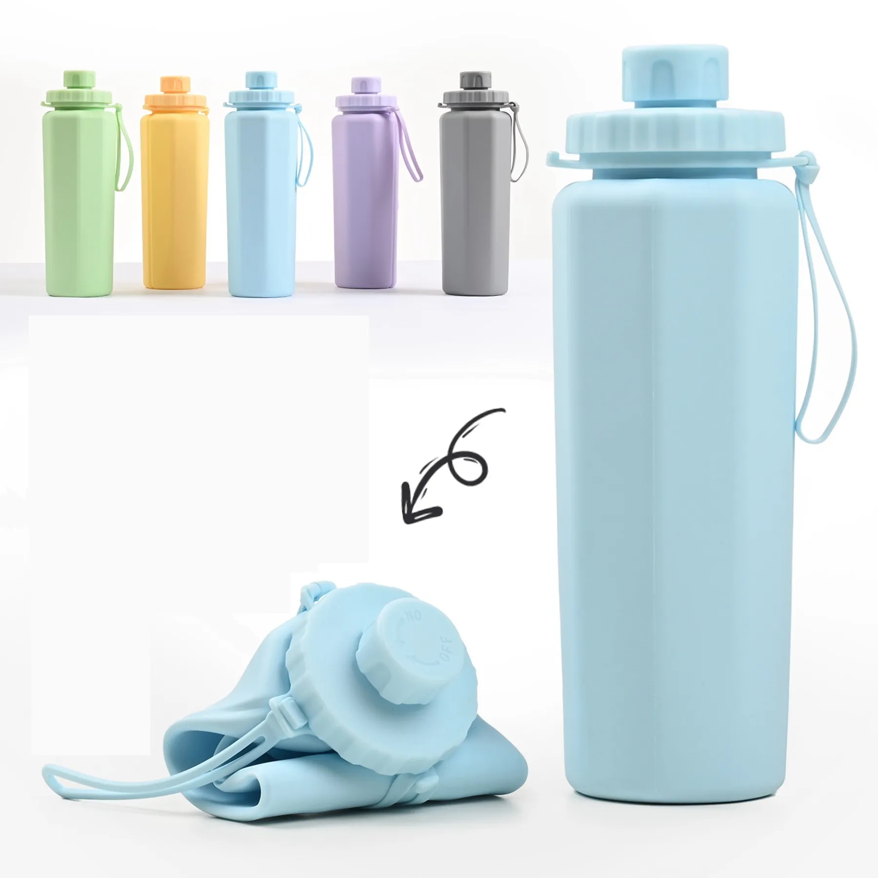 21 Oz. Silicone Folding Water Bottle 7