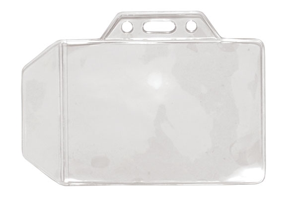 3.60" W x 2.60" H - Horizontal Clear Vinyl Badge Holder (Blank) 1