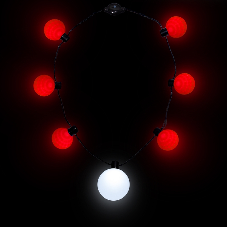 Red LED Medallion Ball Necklace