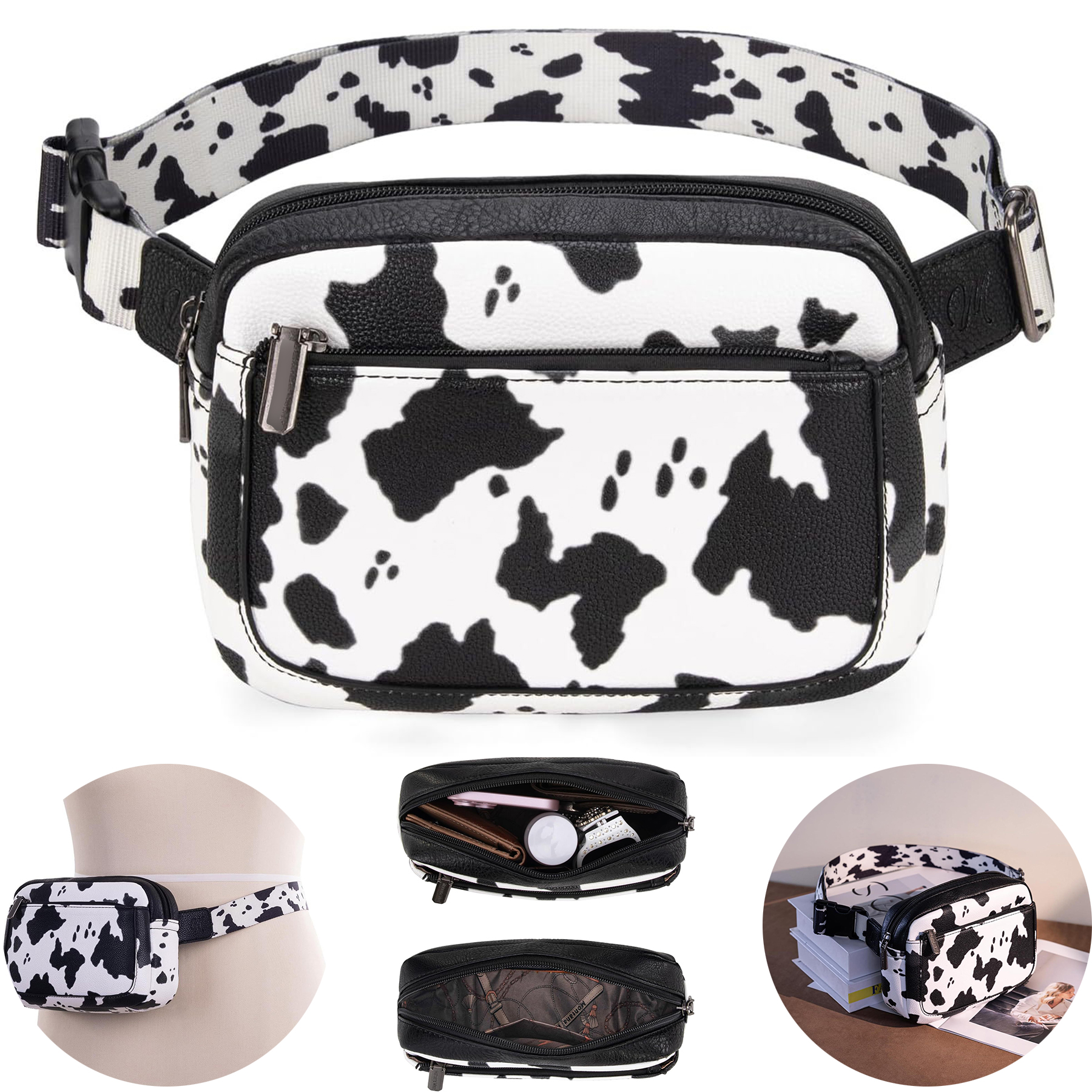 West Cow Print Fanny Pack 2