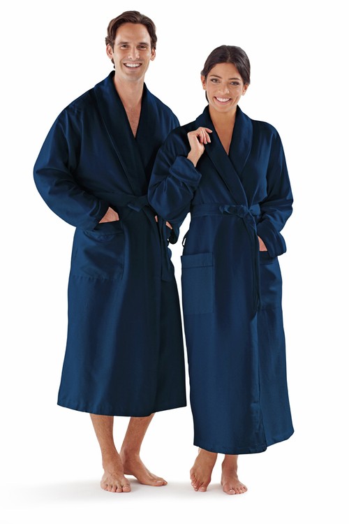Microfiber Shawl Collar Bathrobe w/ french terry lining 6
