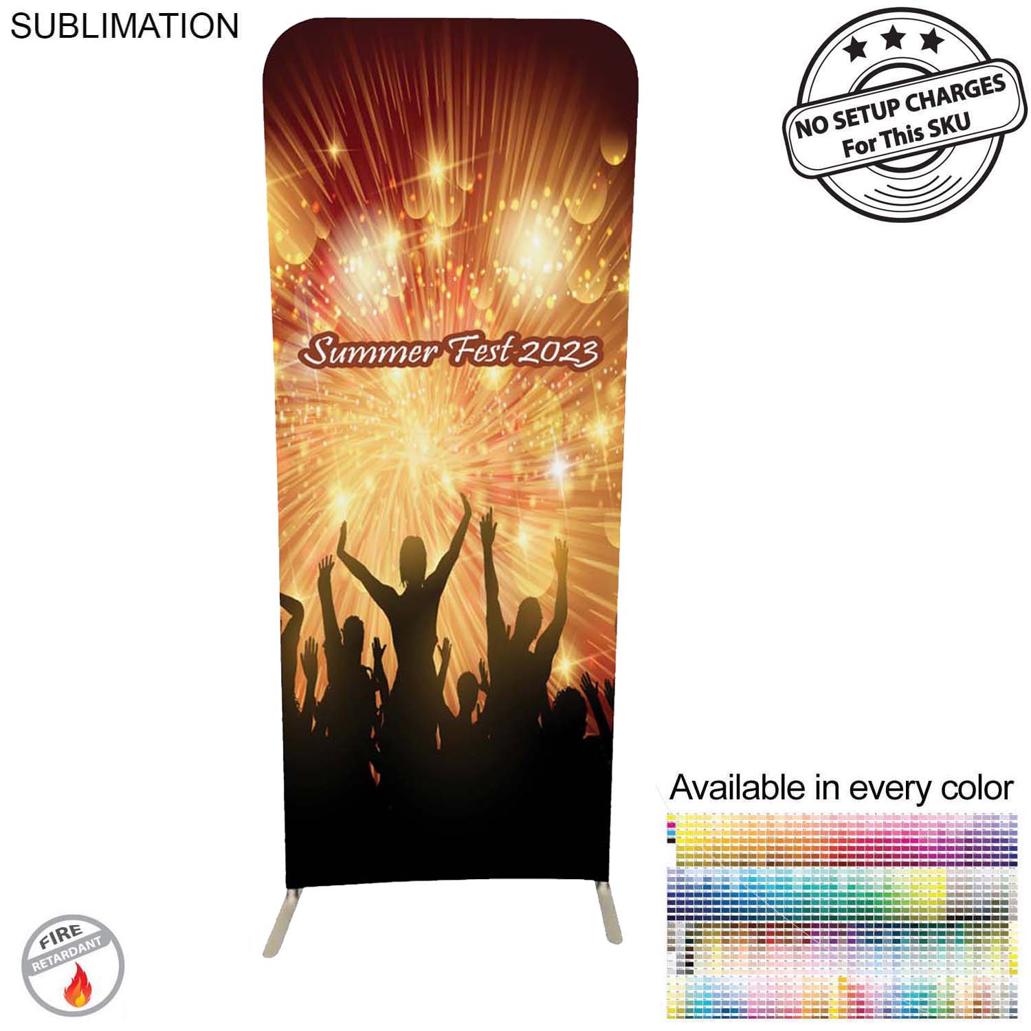 72Hr Fast Ship-Tradeshow Booth Package,3'W x 96"h EuroFit Tension Fabric Display & 6' Sub Tablecloth 7