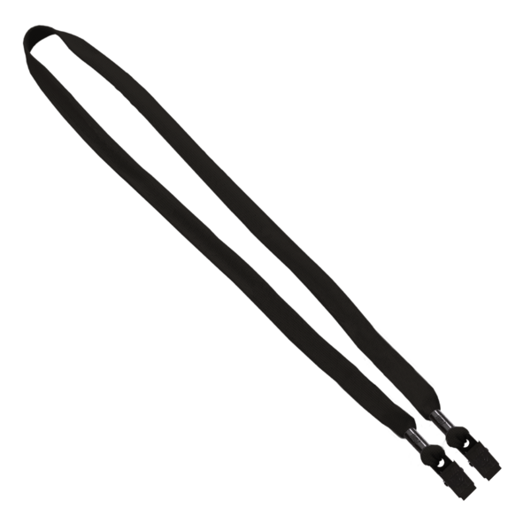 5/8" Double-Ended Polyester Shoelace Lanyard with Metal Crimp and Metal Bulldog Clip 2