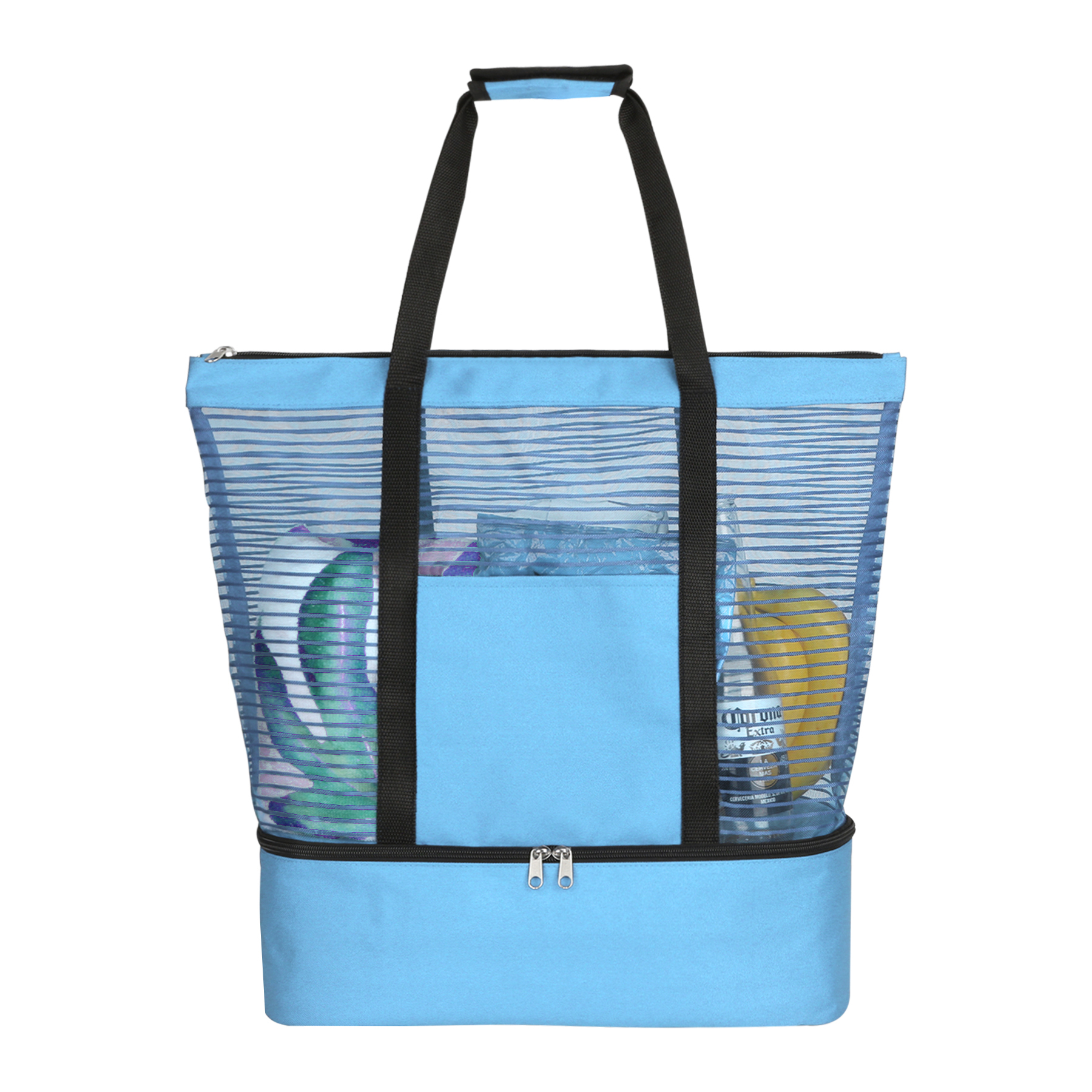 Versatile 10-Can Insulated Mesh Beach Tote Cooler 2