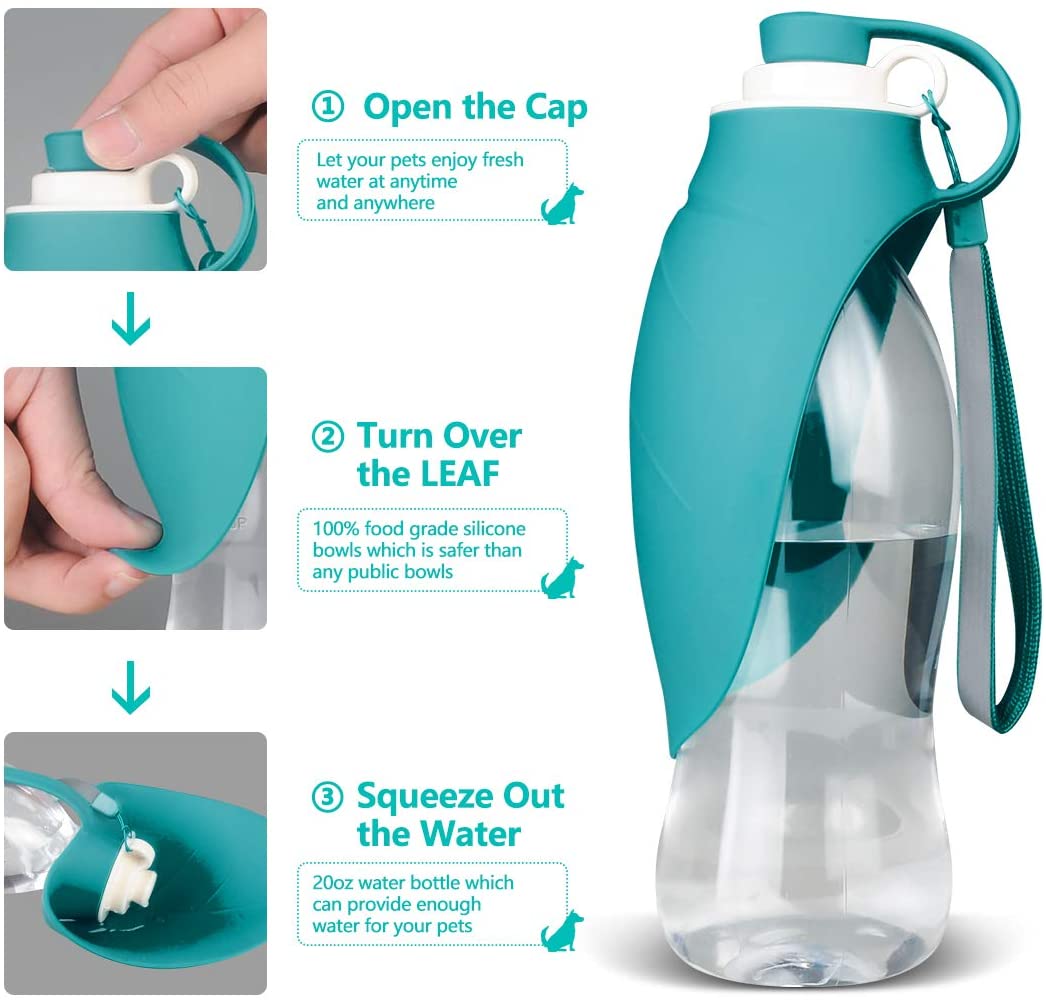 20OZ Portable Pet Water Dispenser Feeder Container 9