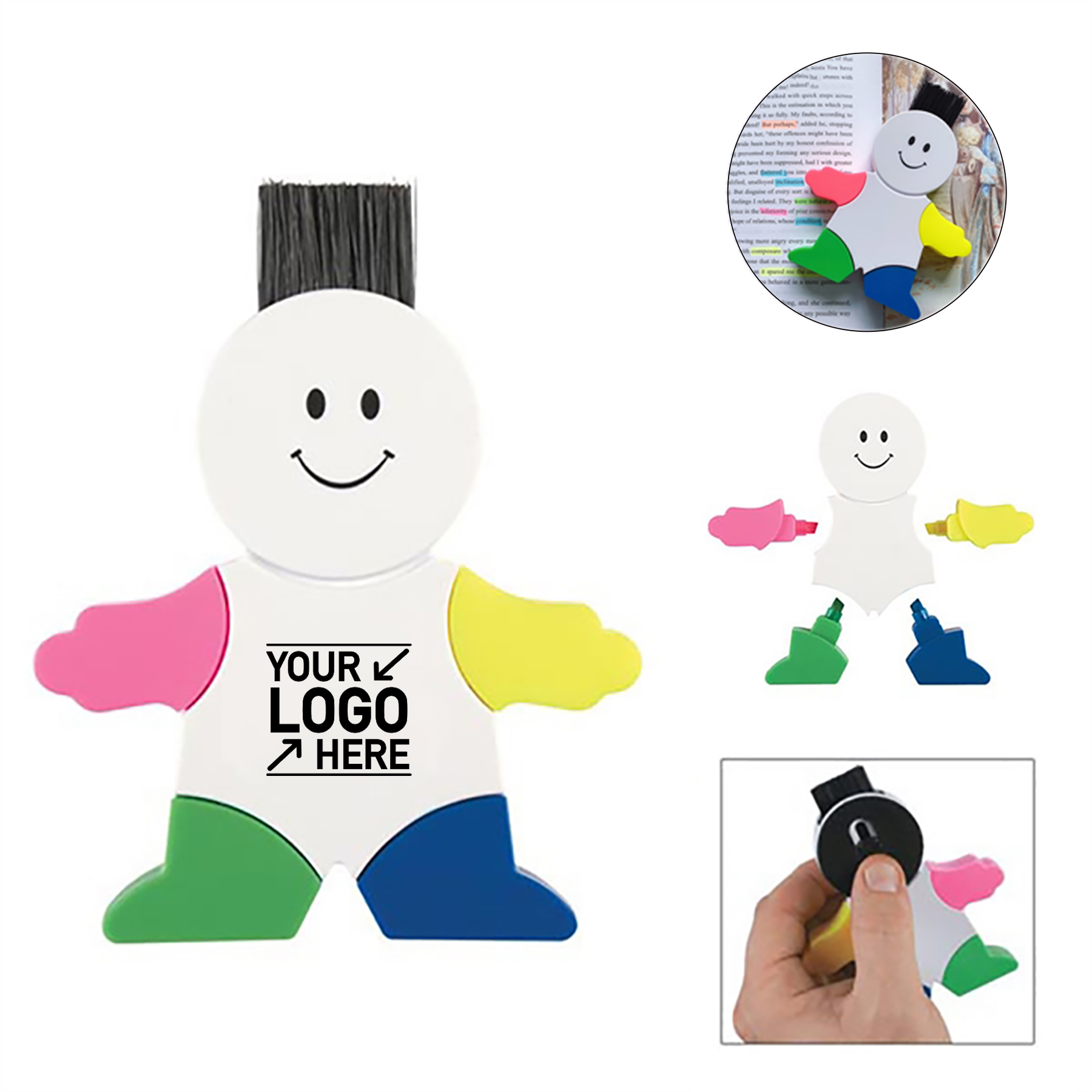 4-in-1 Human Shaped Highlighters with Brush 1