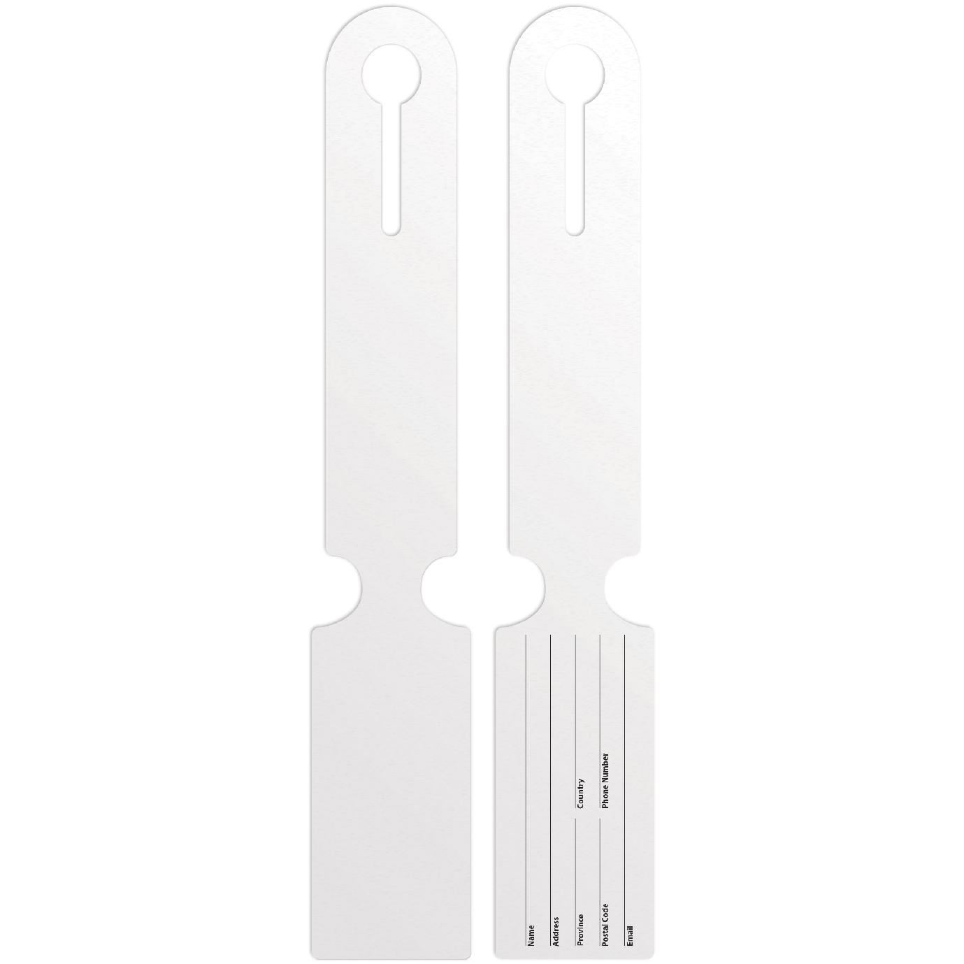 Econo Luggage Tag .010 White Plastic (1.875" x 11.25") Full Colour & Varnish 1