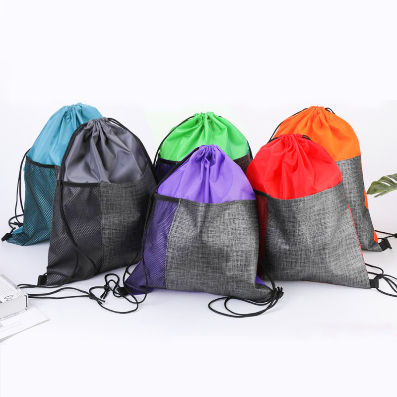 Etched Pocket Drawstring Backpack 2