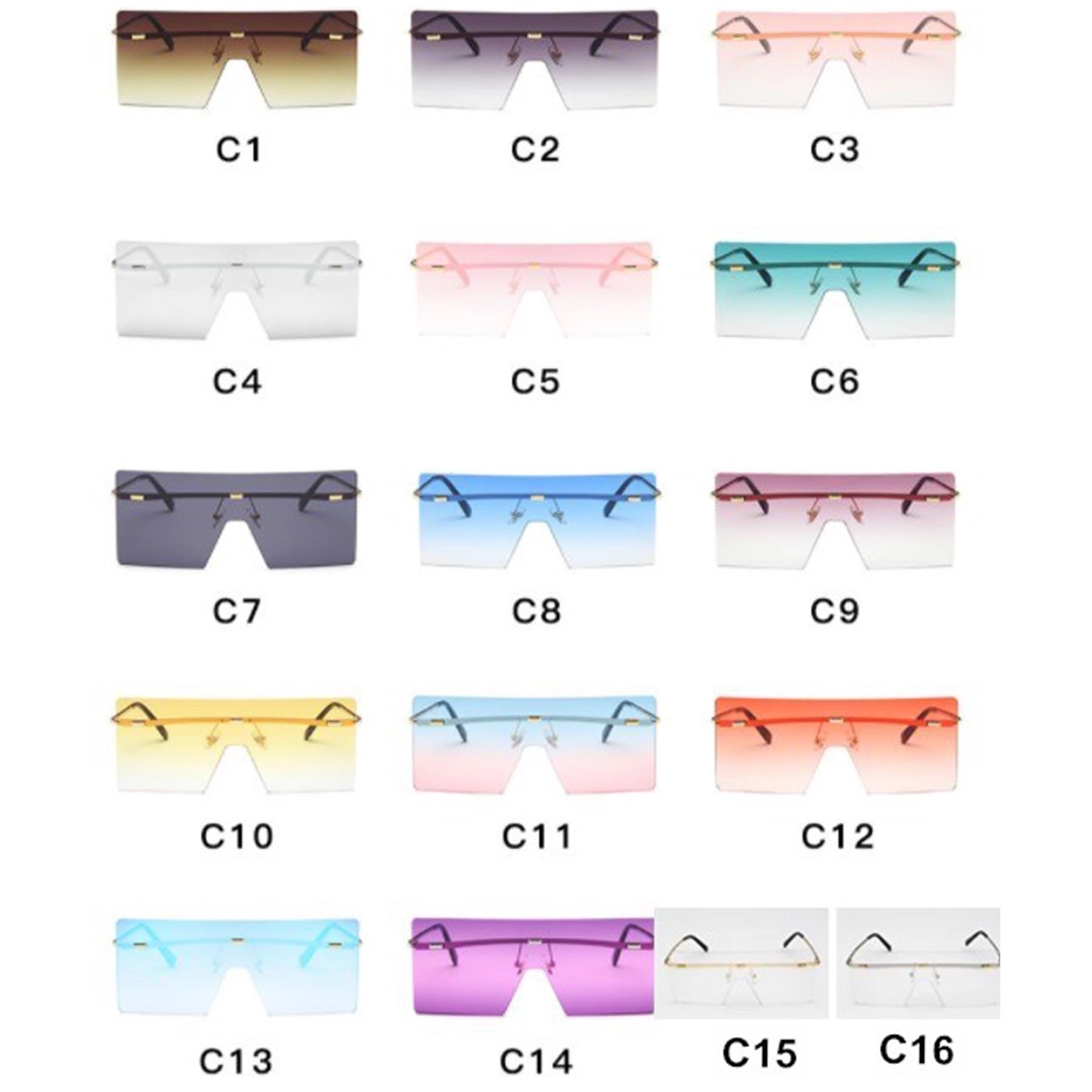 Retro Rimless Rectangle Sunglasses 13