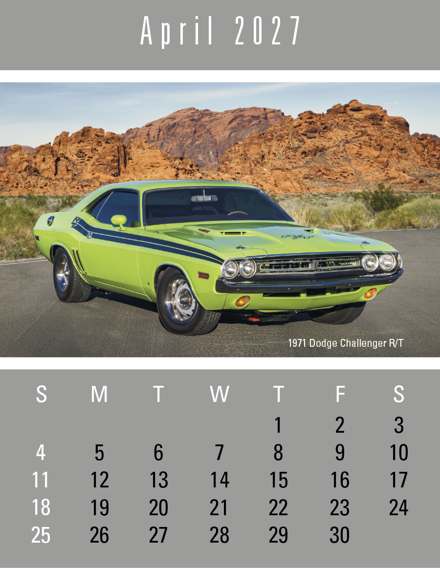 Triumph® Calendars Press-N-Stick Full-Color Header Cruisin’ Cars Calendar 36