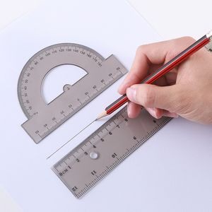4 Pieces Ruler Set Includes 12 Inch Straight Ruler Triangle Ruler and Protractor 3