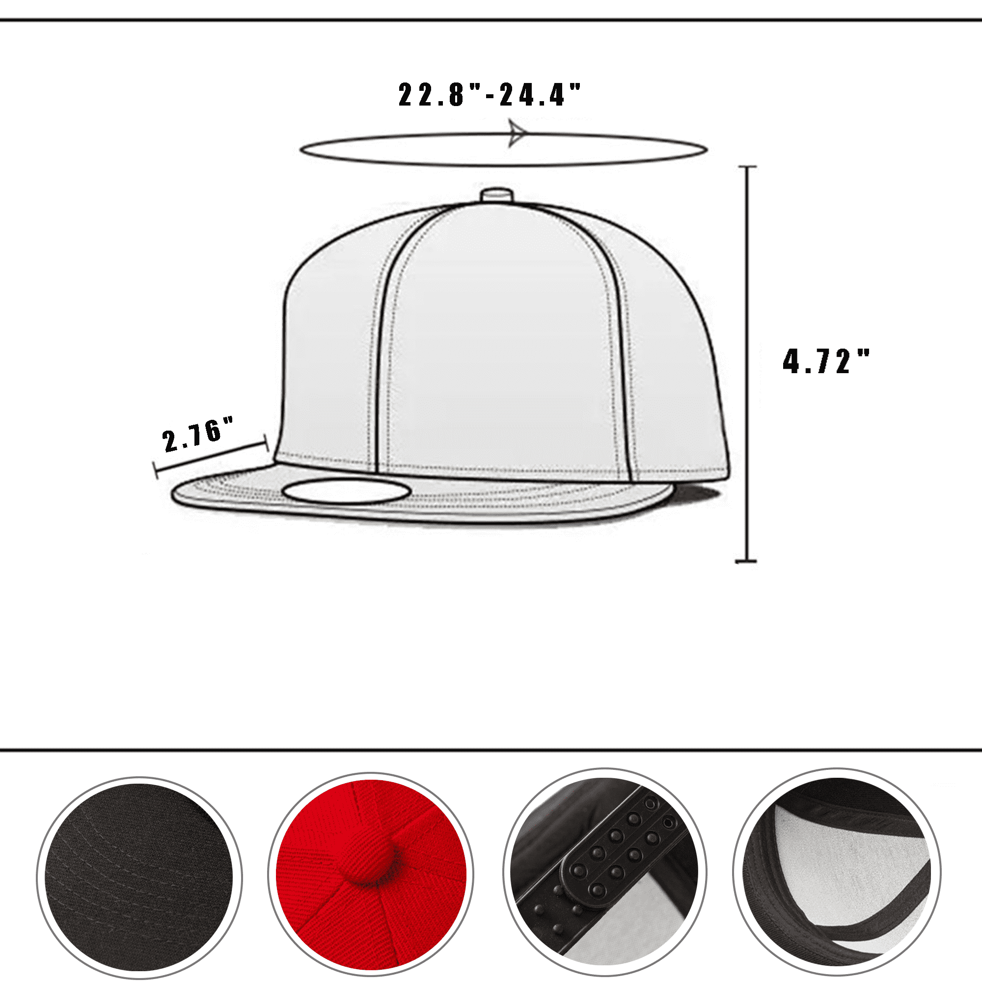 Flat Brim Sun Hat Classic Baseball Snapback Hat 6