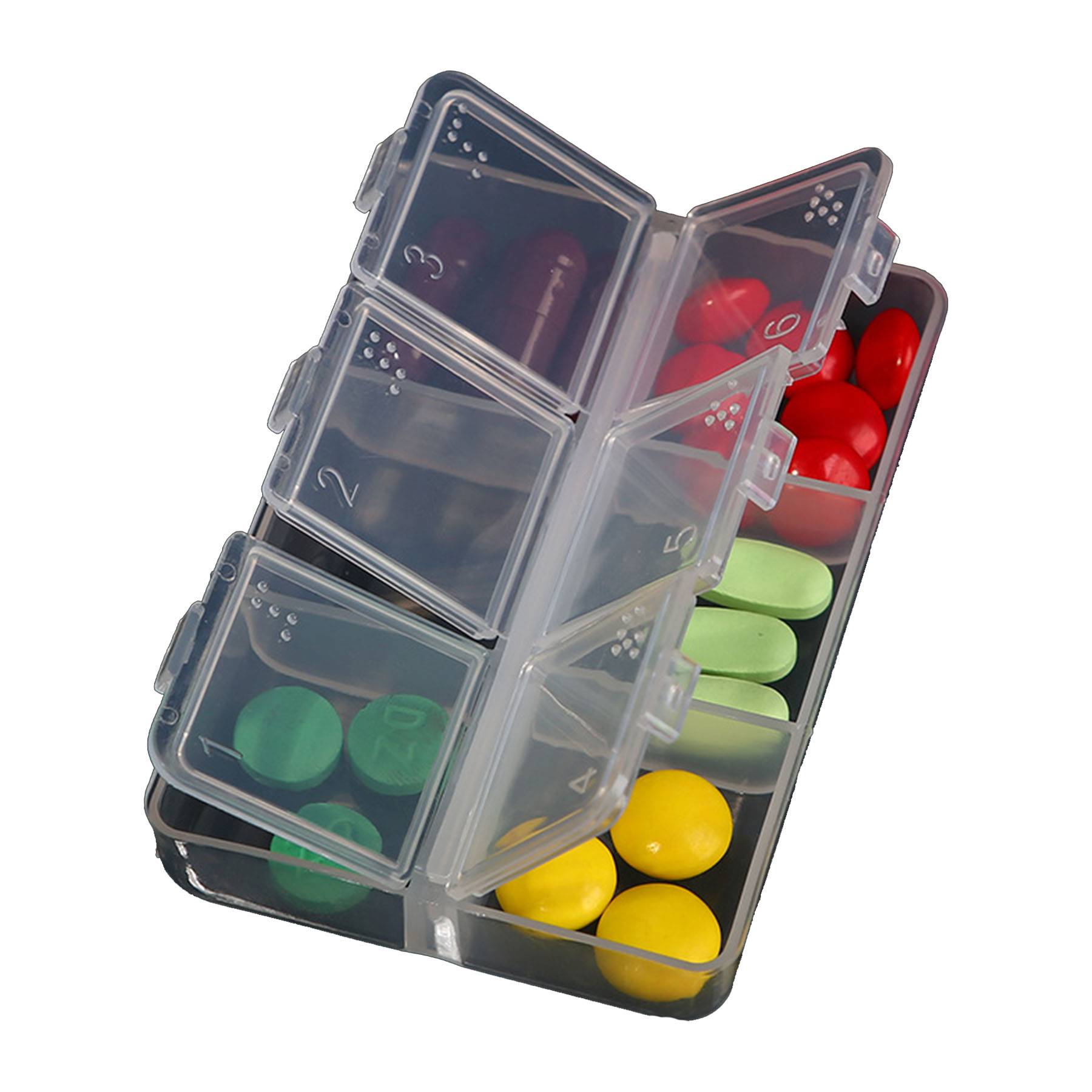 PP Transparent 6-compartment Pill Box 2