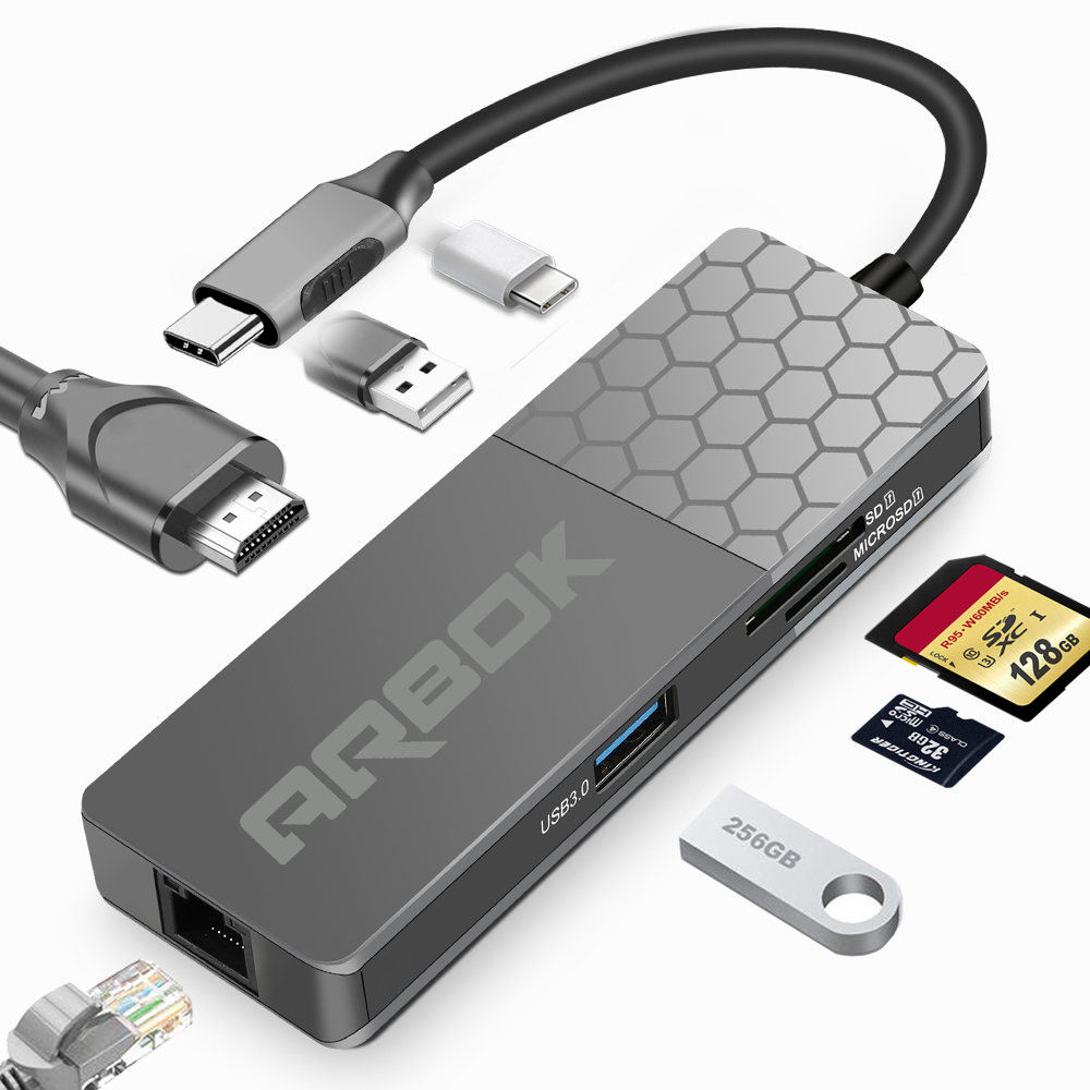 7-in-1 USB Type-C Hub – 4K HDMI, 2 USB 3.0, SD/MicroSD, USB-C PD 87W & Gigabit Ethernet 2