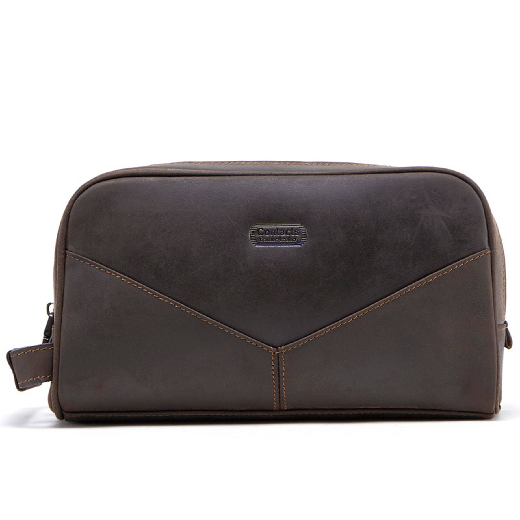Genuine Leather Wear-resistant Crazy Horse Skin Makeup Bag 6