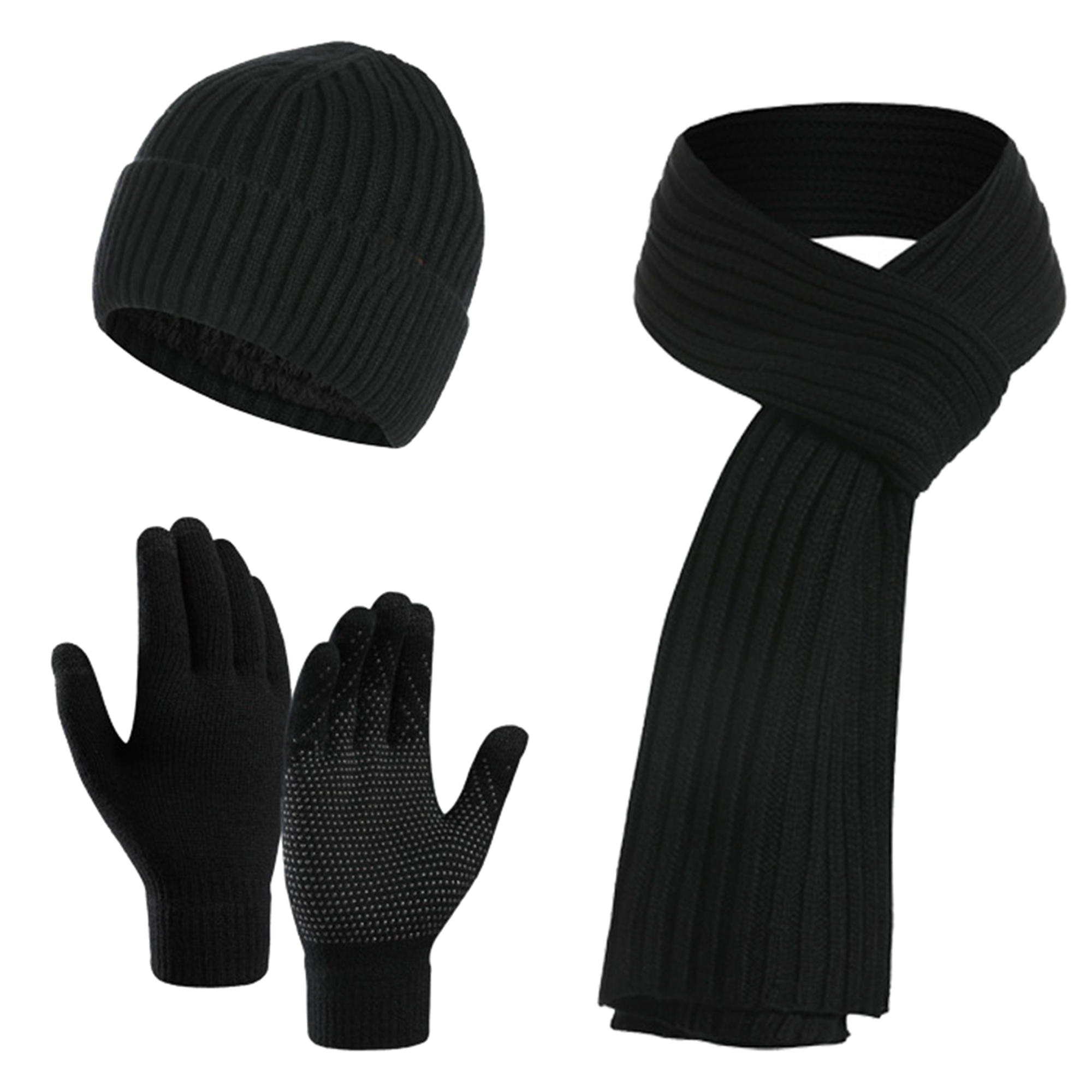 Warm Acrylic Gloves Hat And Scarf Set 21
