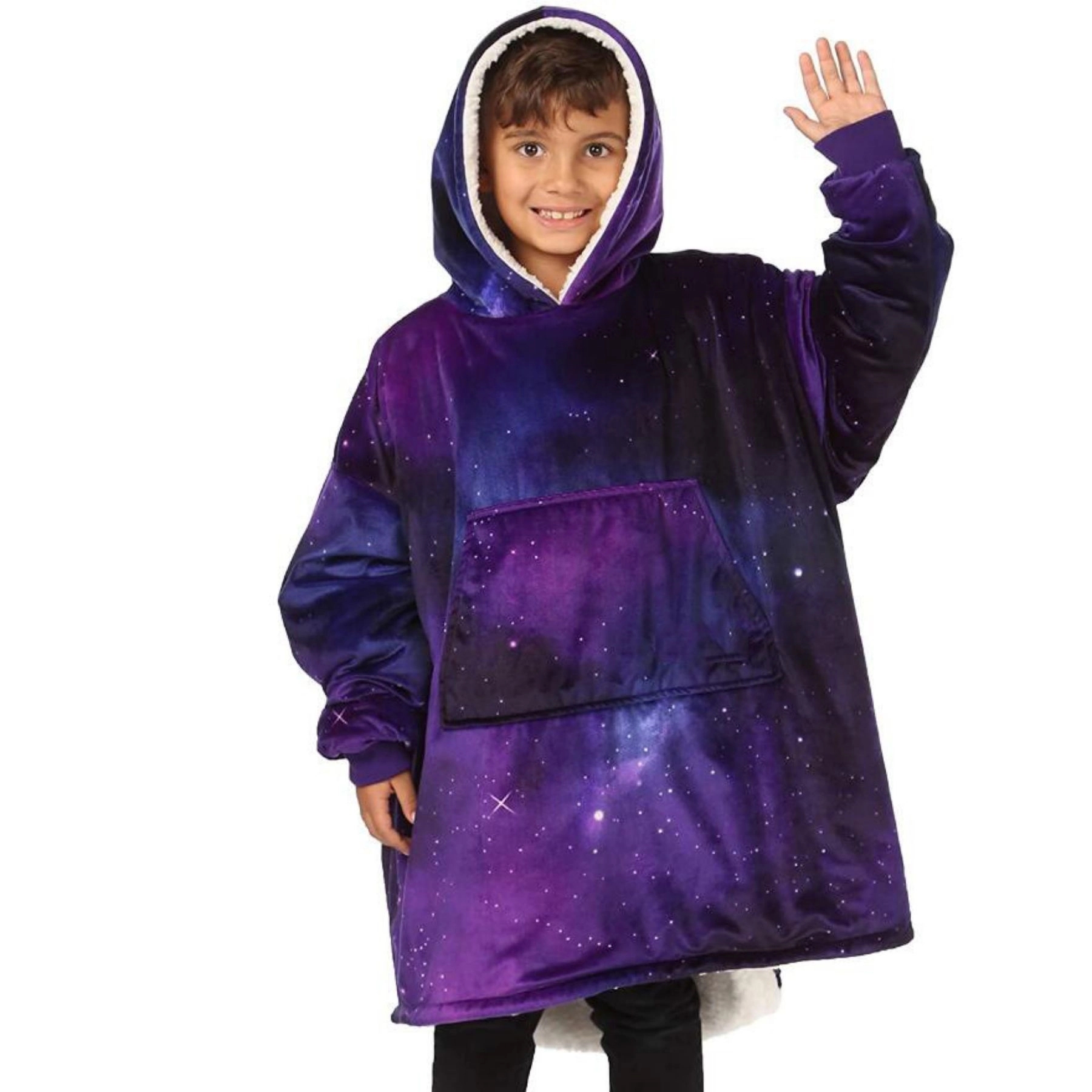Oversized Kids Microfiber & Sherpa Wearable Blanket 7