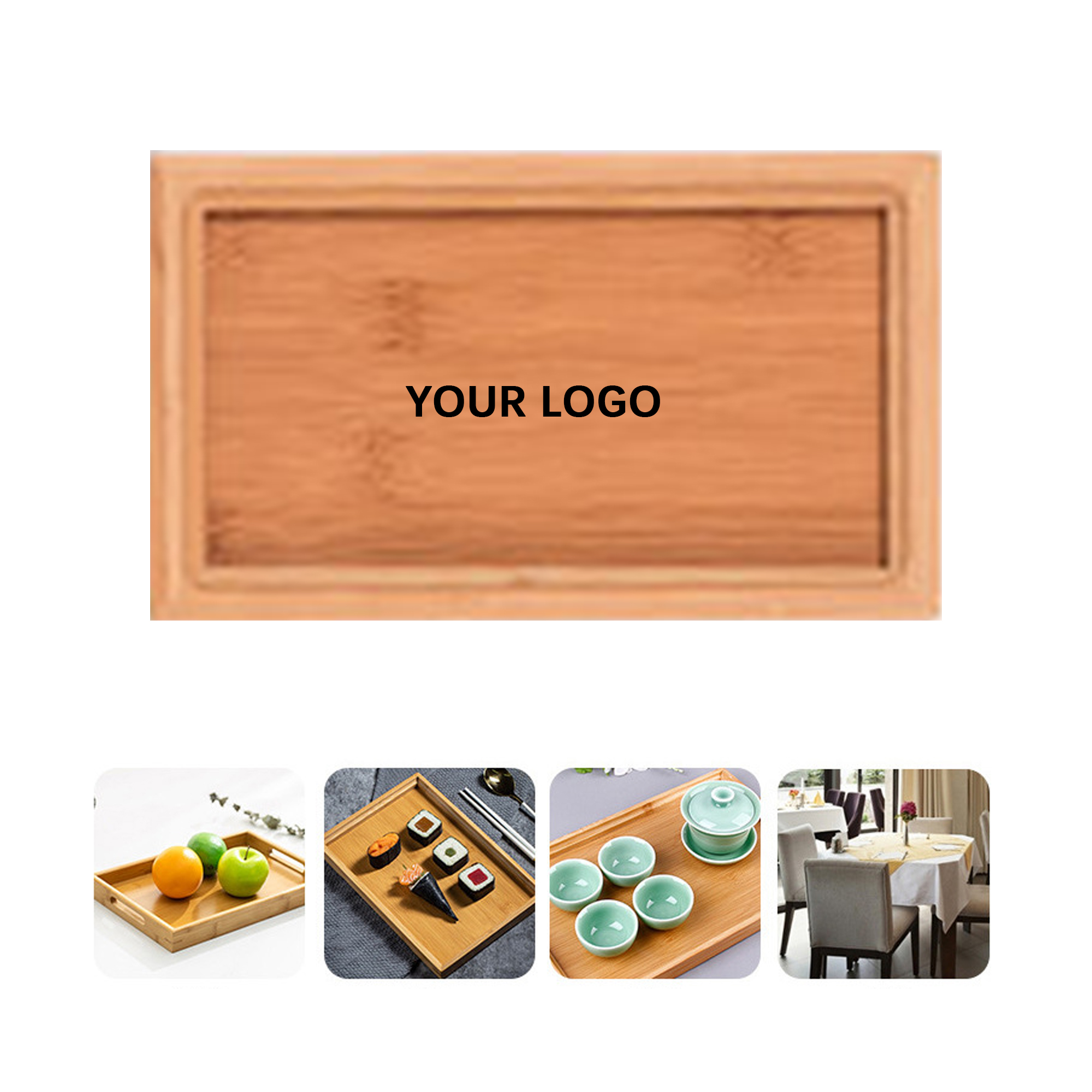 Natural Wood Serving Board With Hand Ring 8.7" x 5" x 0.9" 1