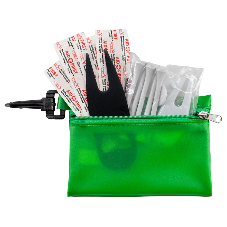 "FAIRWAY 12" 12 Piece Healthy Living Sun Kit Components inserted into Translucent Zipper Pack with C 21