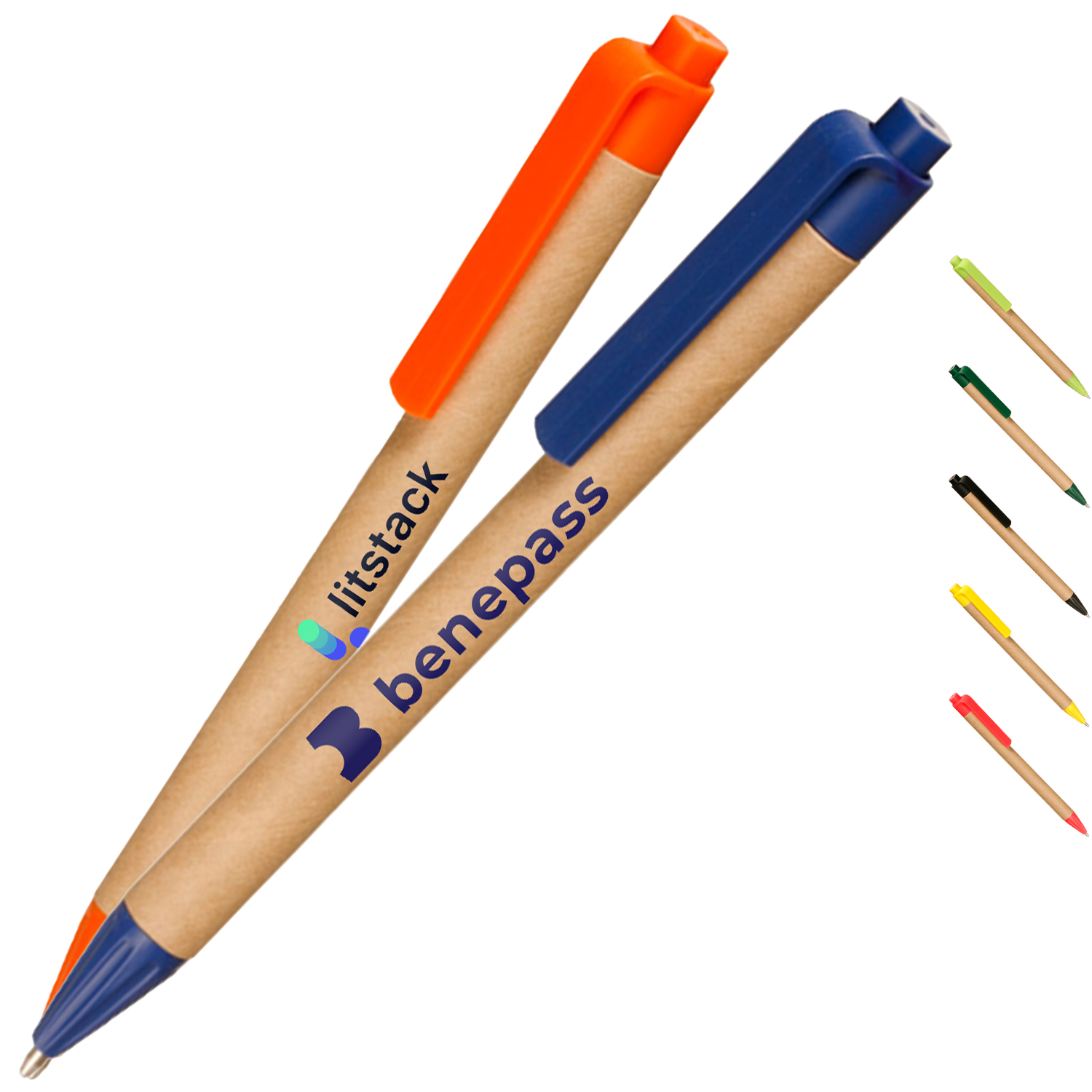 Recycled Pens w/ Custom Logo & Colorful Clip Ballpoint Pen 2