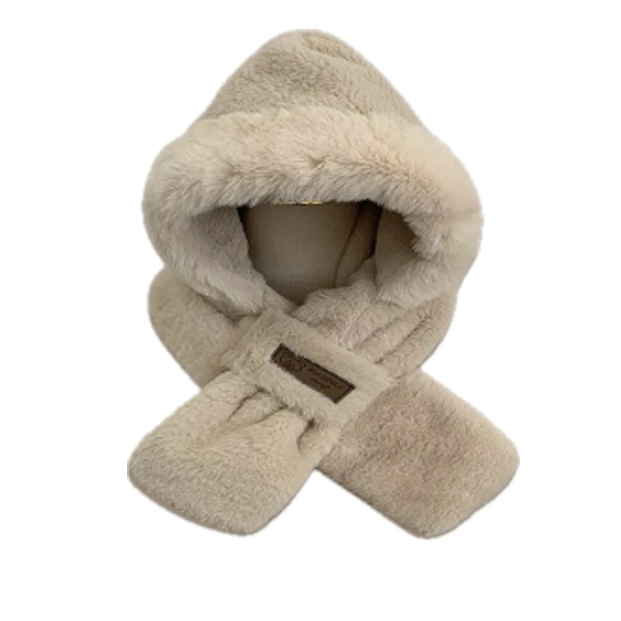 Women 2 In 1 Winter Warm Scarves And Hat 2