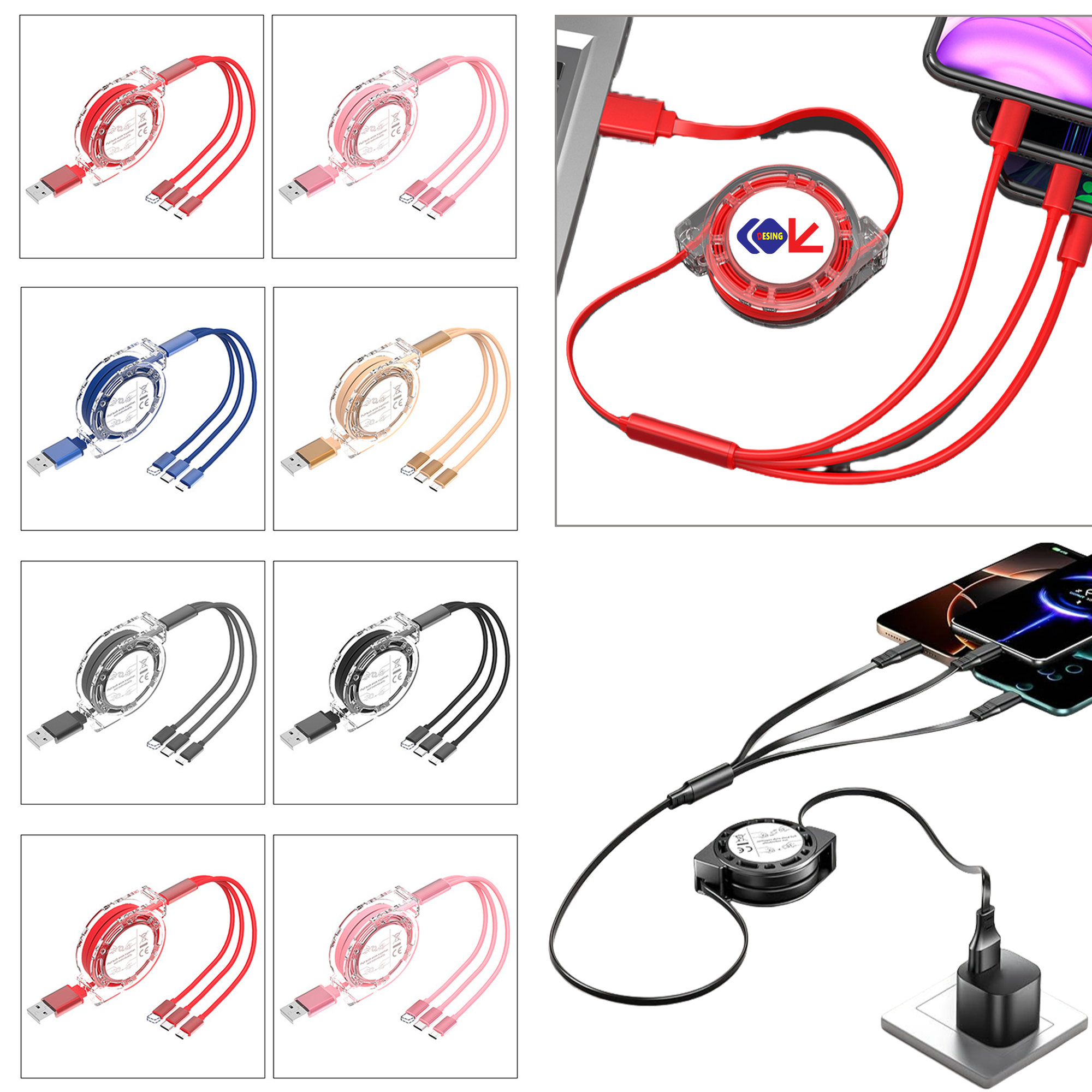 Retractable Multi Charging Cord 7