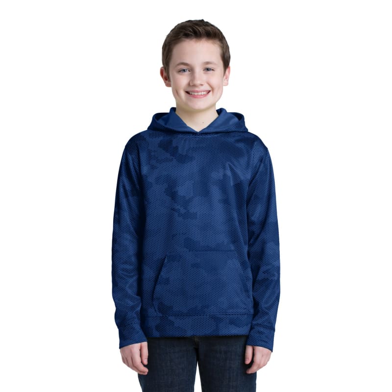 Sport-Tek Youth Sport-Wick CamoHex Fleece Hooded Pullover. 16