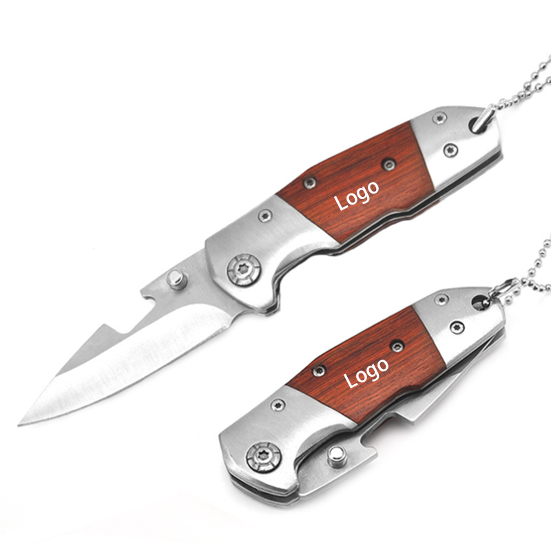Stainless Steel Folding Pocket Knife with Wooden Handle 7