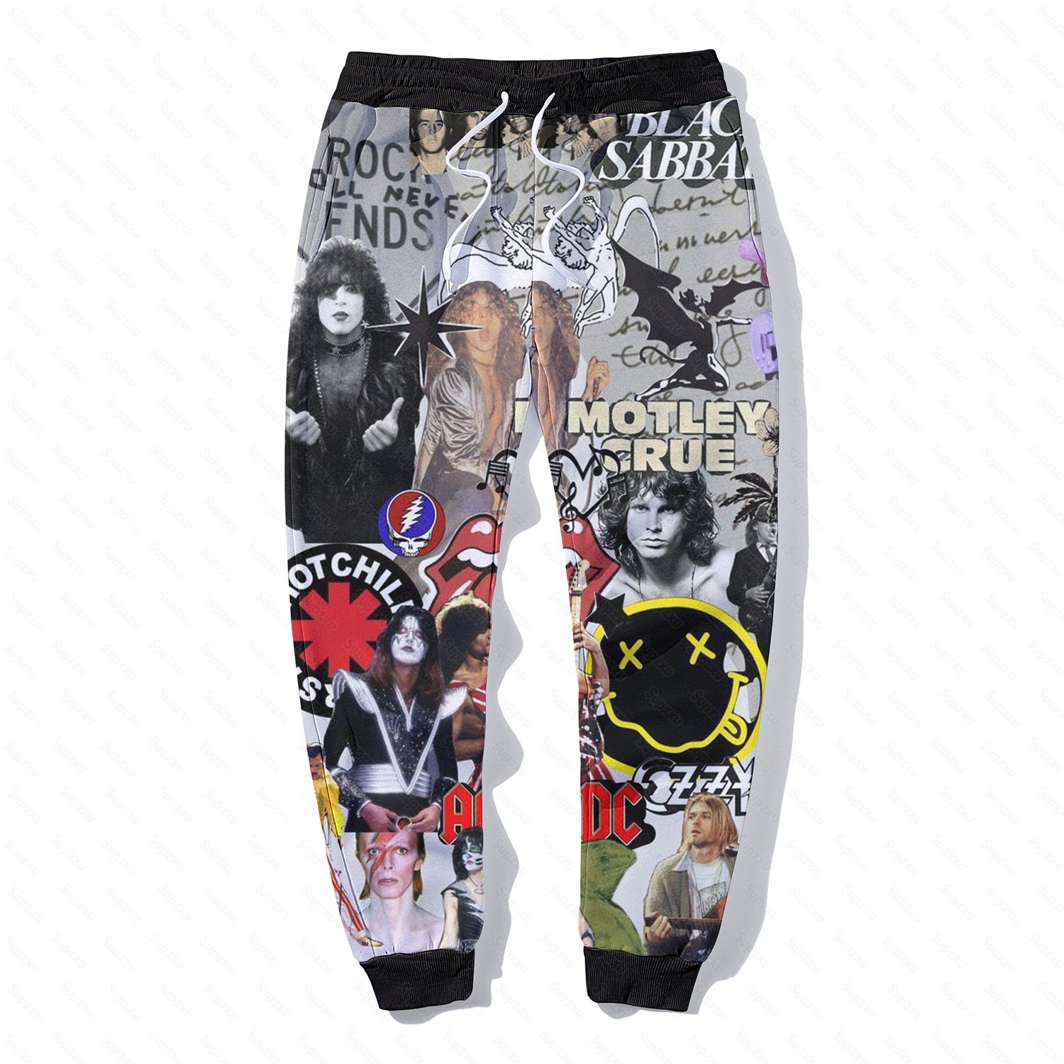 Men's Floral Letter Graphic Print Drawstring Sweatpants 5