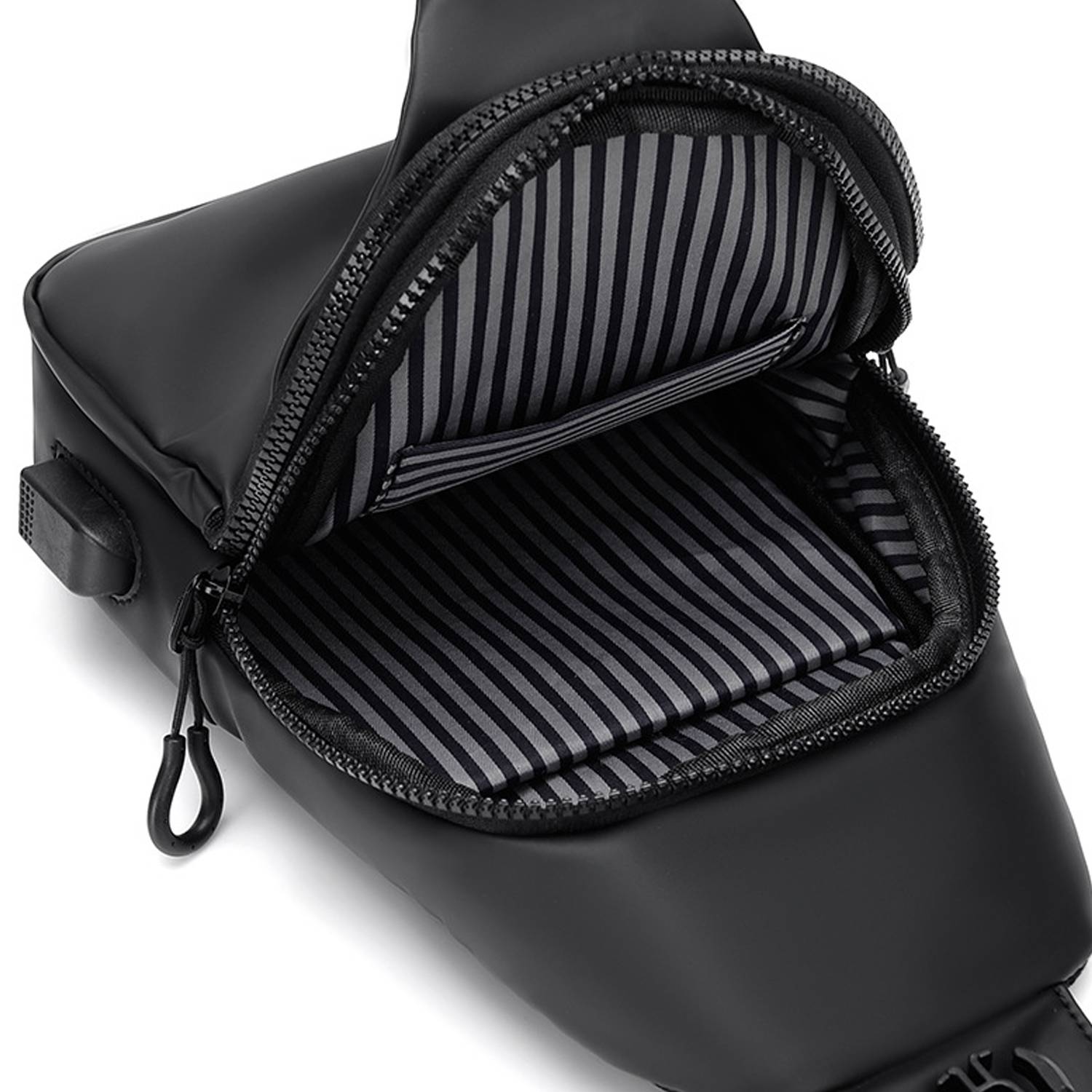 Oxford Sling Chest bag For Men with USB Charging Port 2