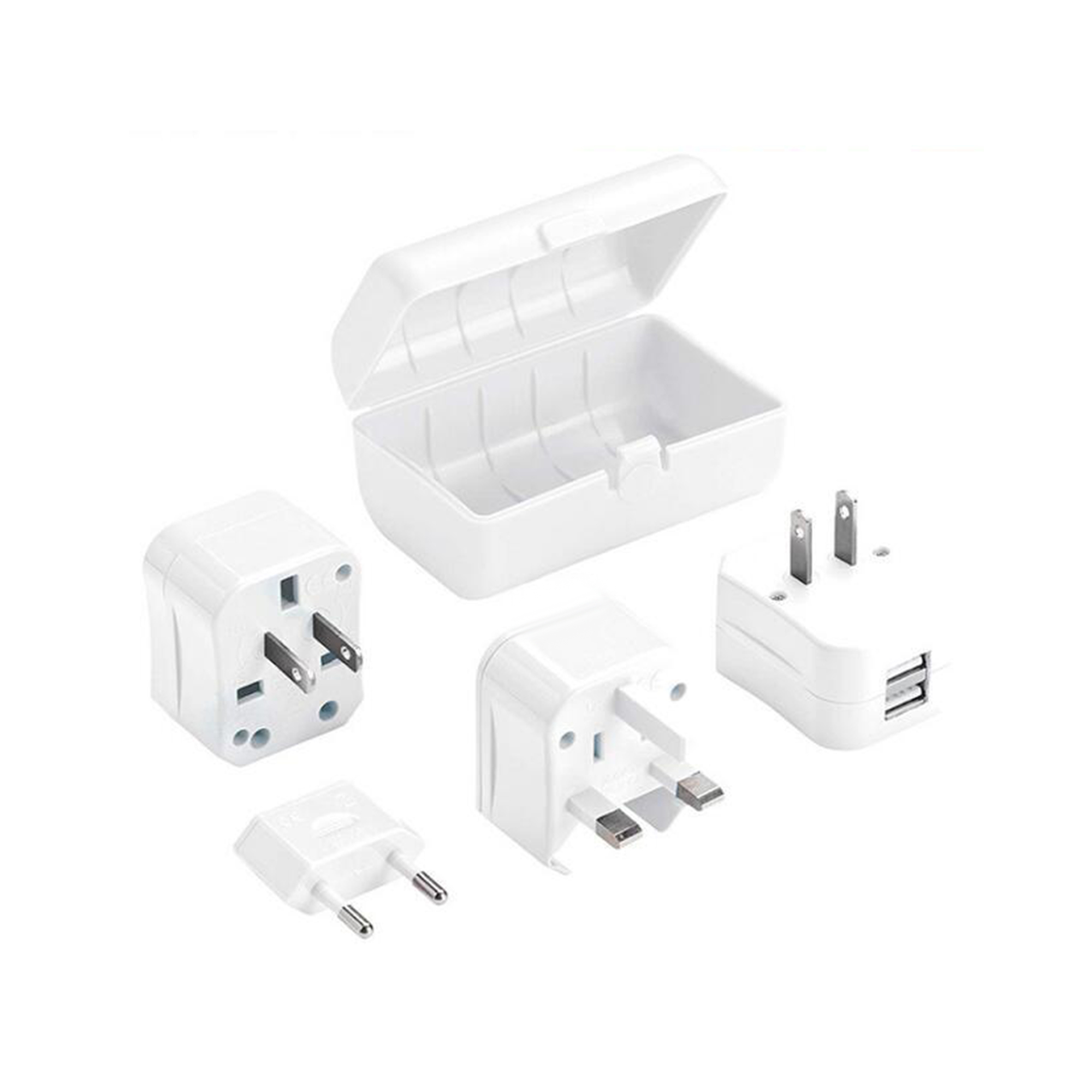 Two In One ABS Universal Power Adapter Travel Socket 2.6" X 1.9" X 2.3" 3