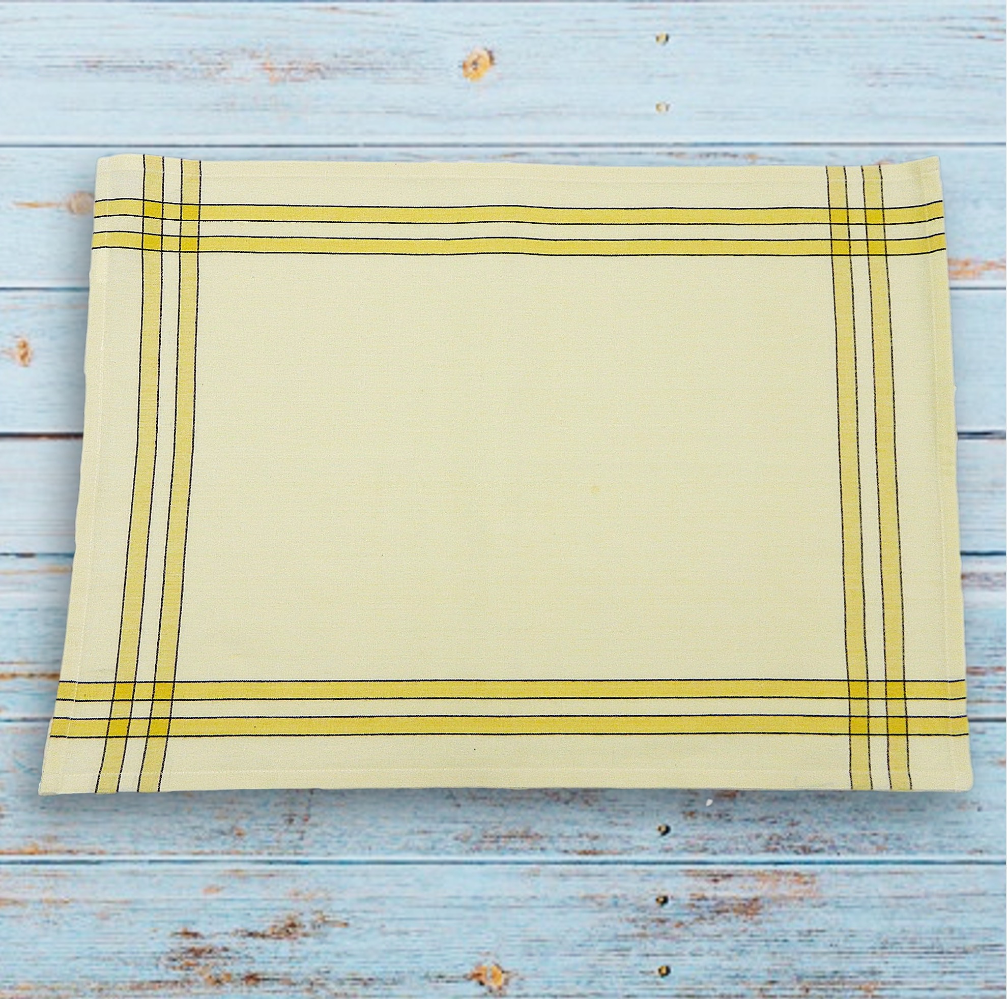 Dijon/Black Double Stripe Kitchen Towel - 20"x28" 5