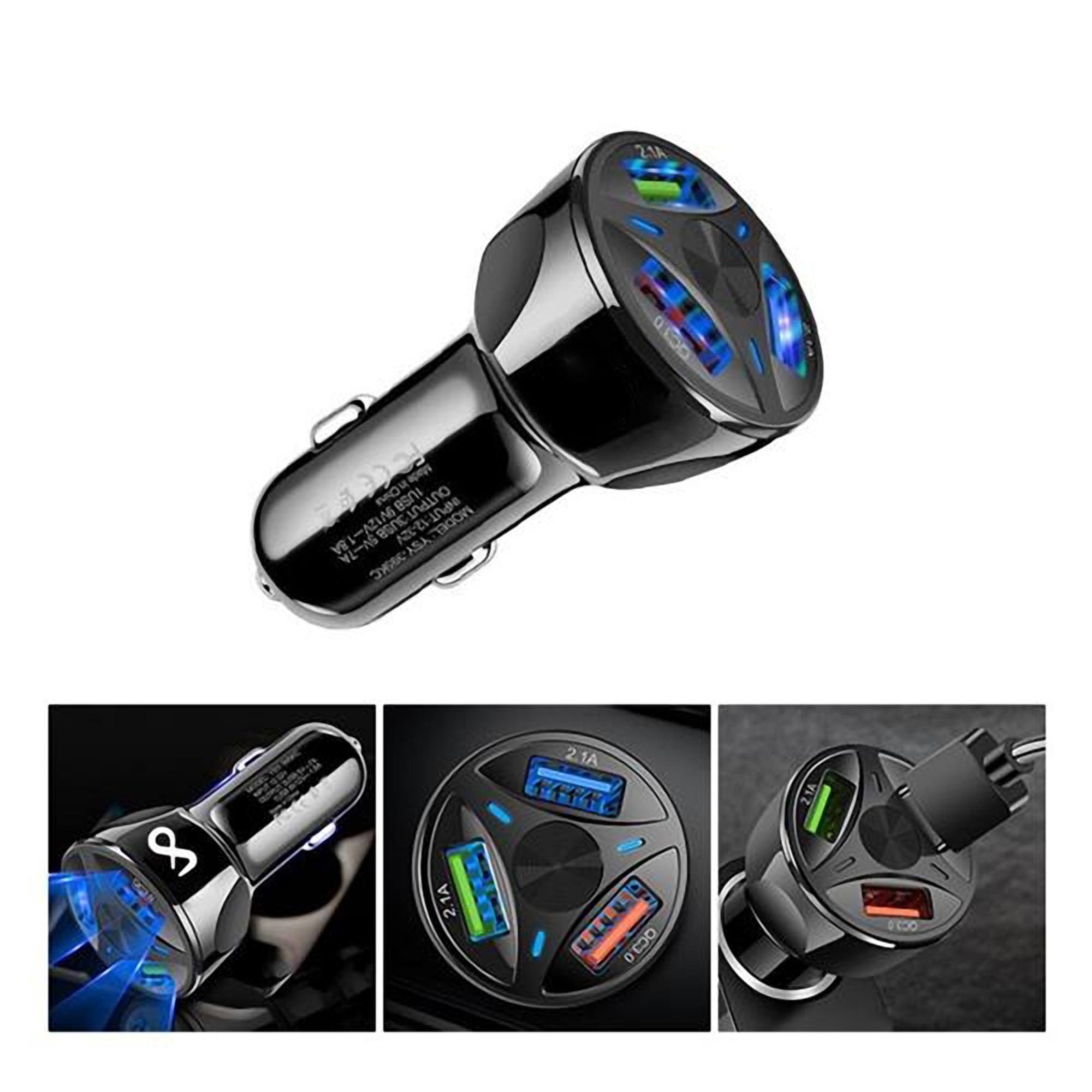 4-Port Fast Charging Universal Adapter - ABS Plastic 5