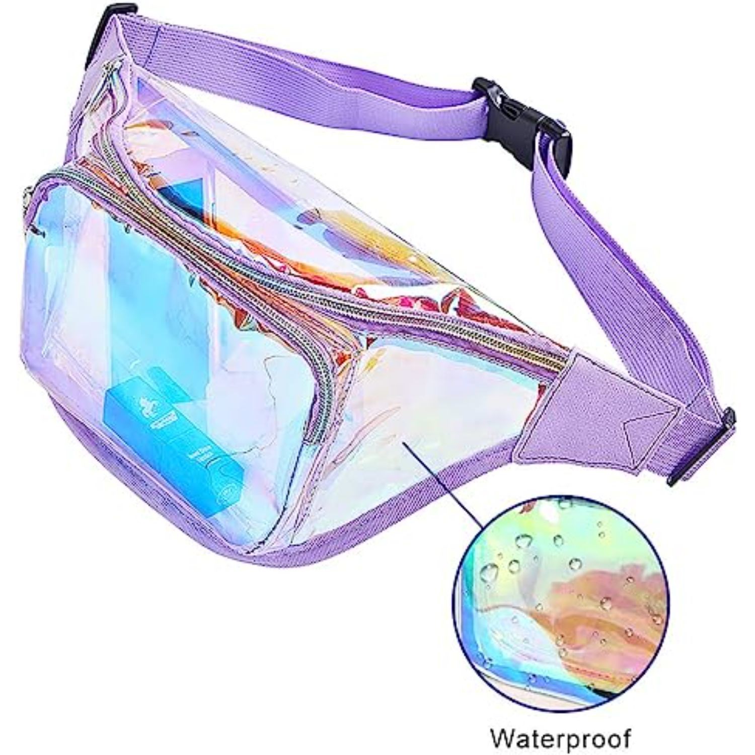 Clear PVC Iridescence Waist Bag Stadium Approved Fanny Pack 2