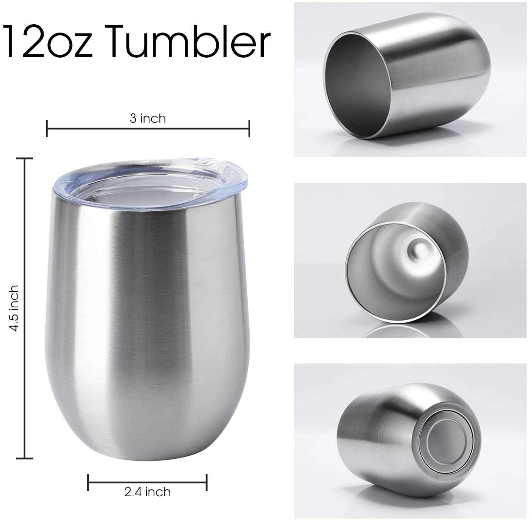 12 Oz. Double Wall Insulated Travel Tumbler w/Clear Lid 6