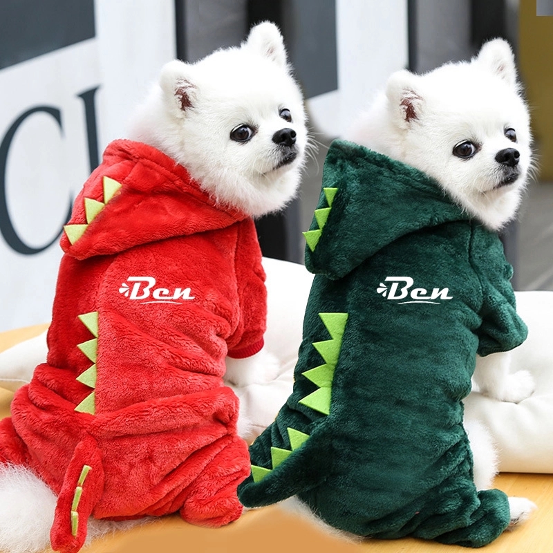 Letters Winter Pet Dog Hoodies Cotton Warm Clothes 1