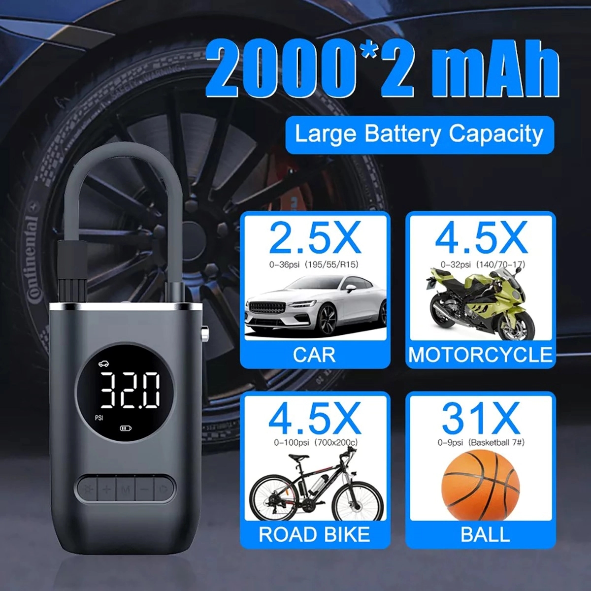 Portable Wireless Car Tire Inflator 7