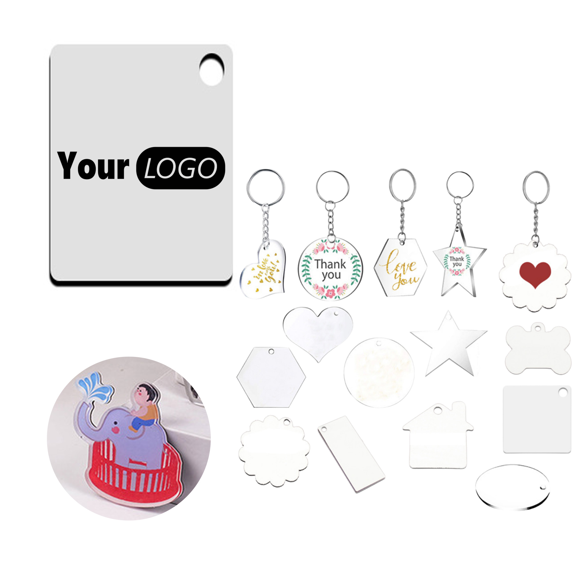 MOQ 10 Custom Full Color Acrylic Keychains 4