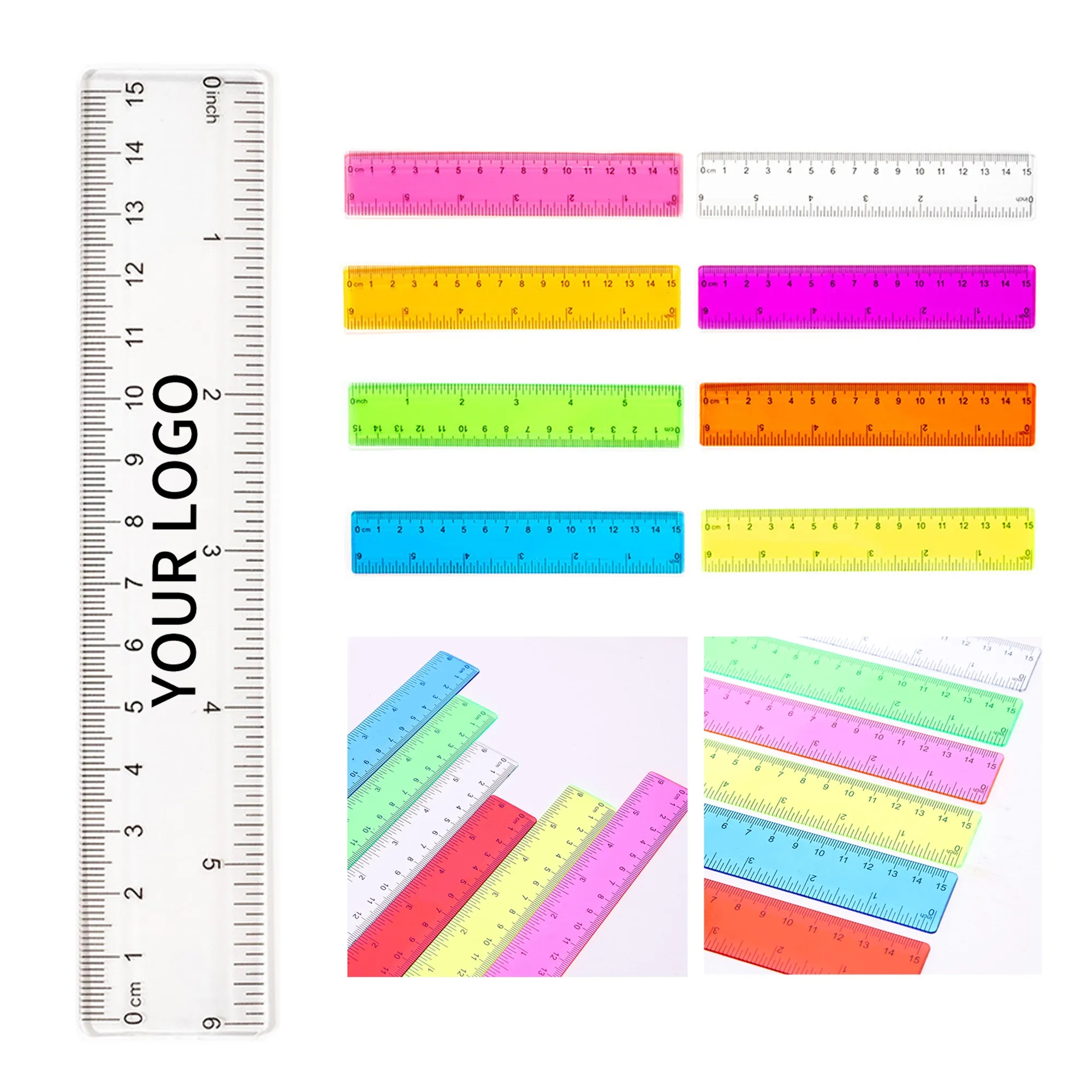 Multi-Color Plastic Ruler Set with Measurements 6