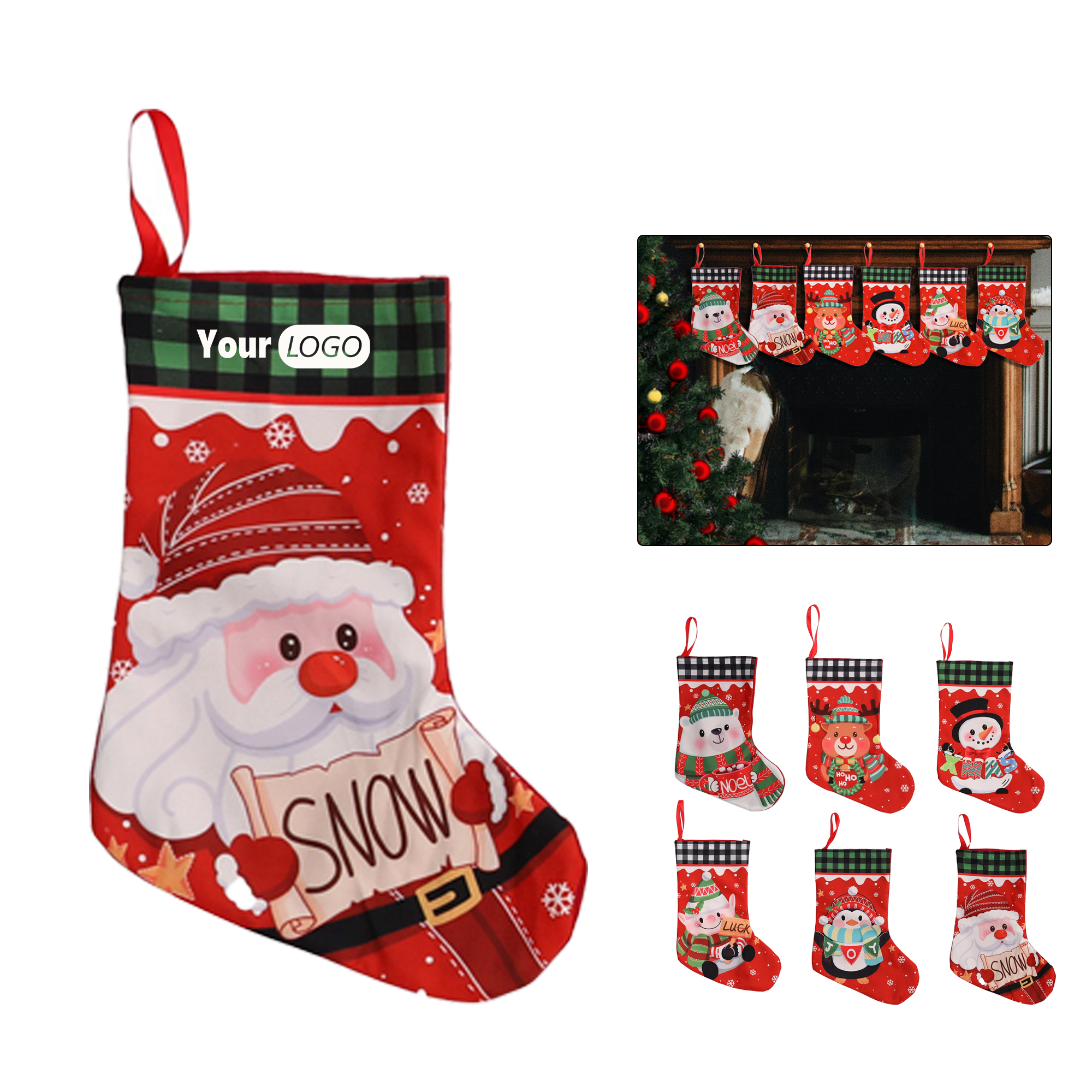 Brushed Fabric Christmas Stocking 3