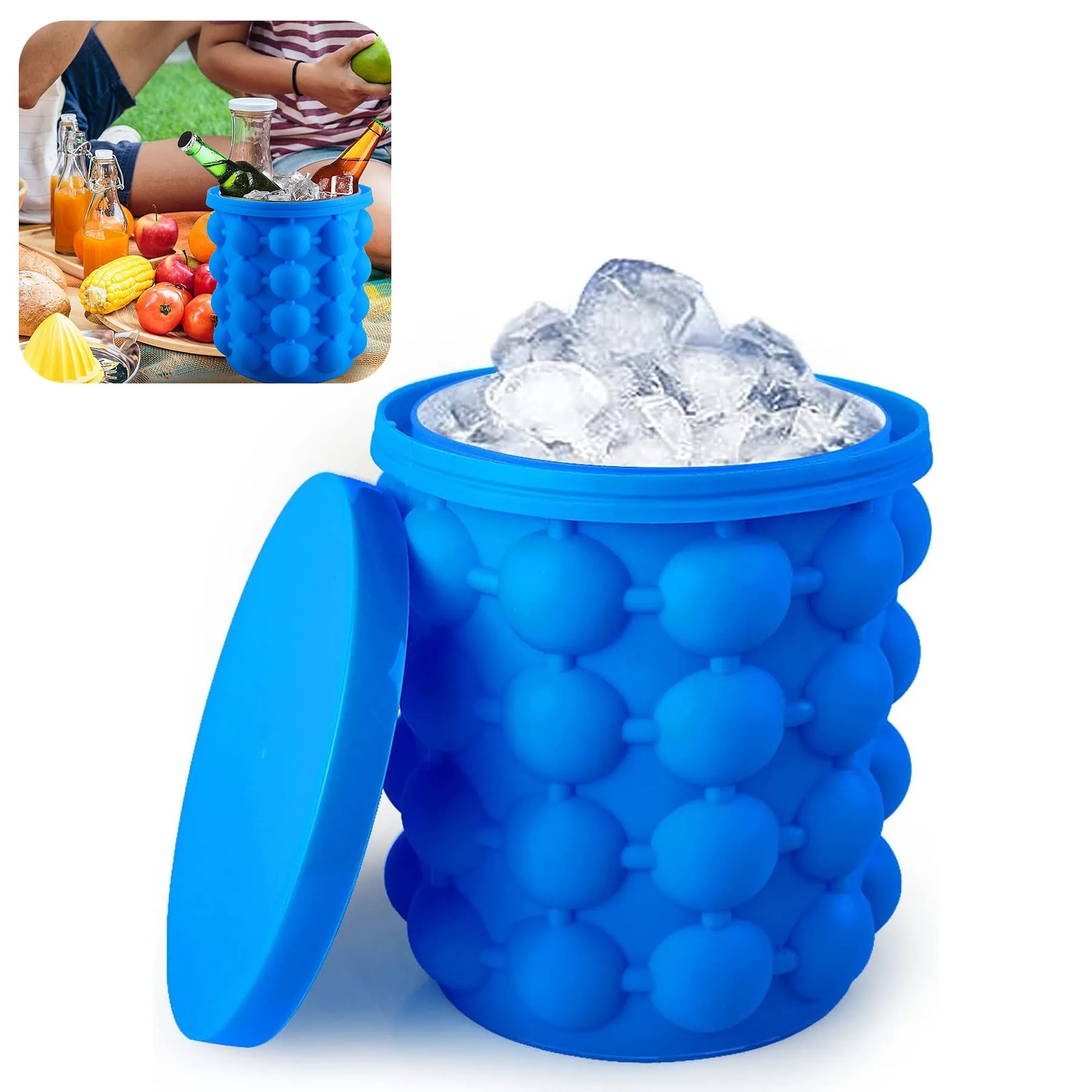 Silicone Ice Bucket Cup with Lid 3